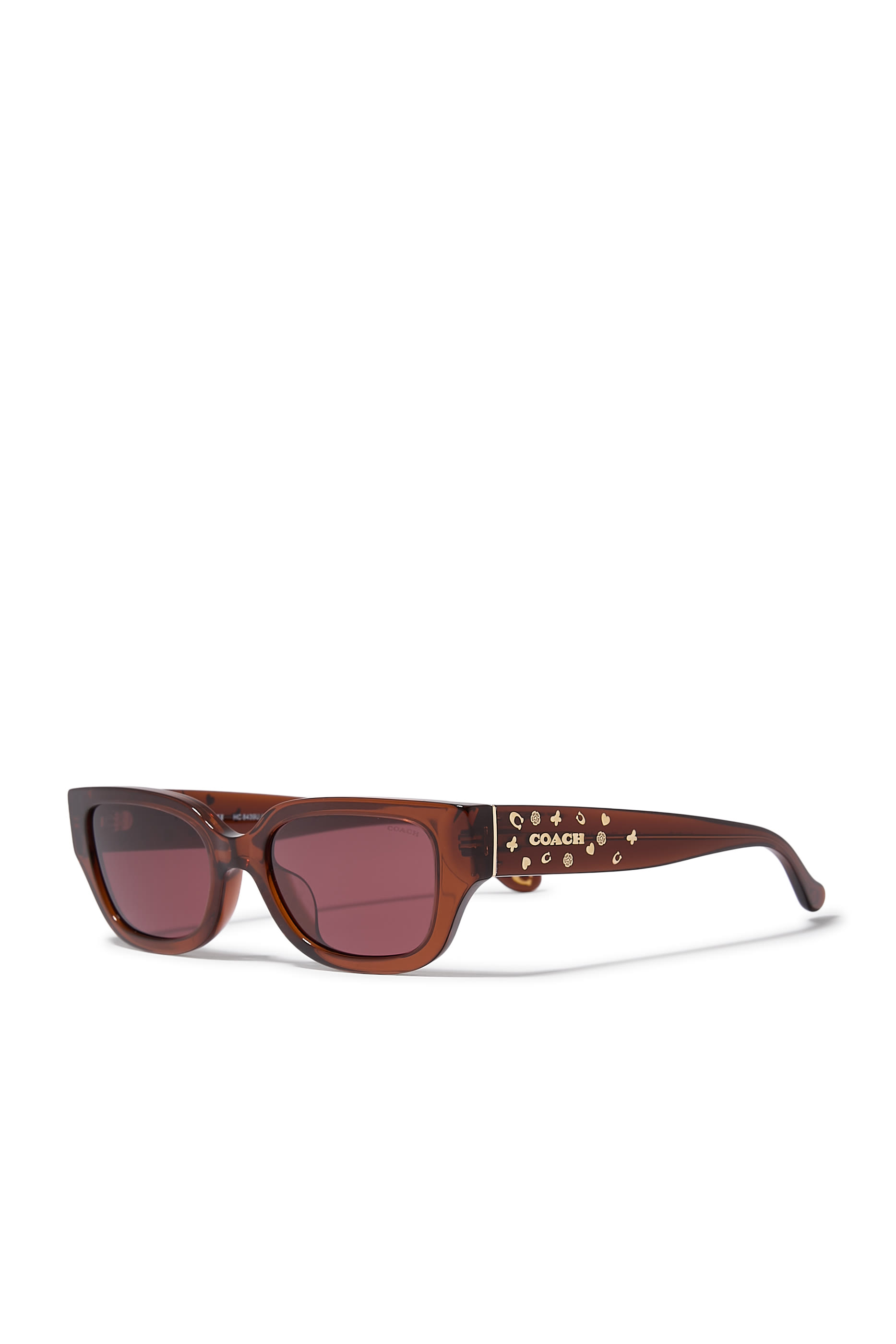 Rectangular Frame Sig Charms Temple Sunglasses