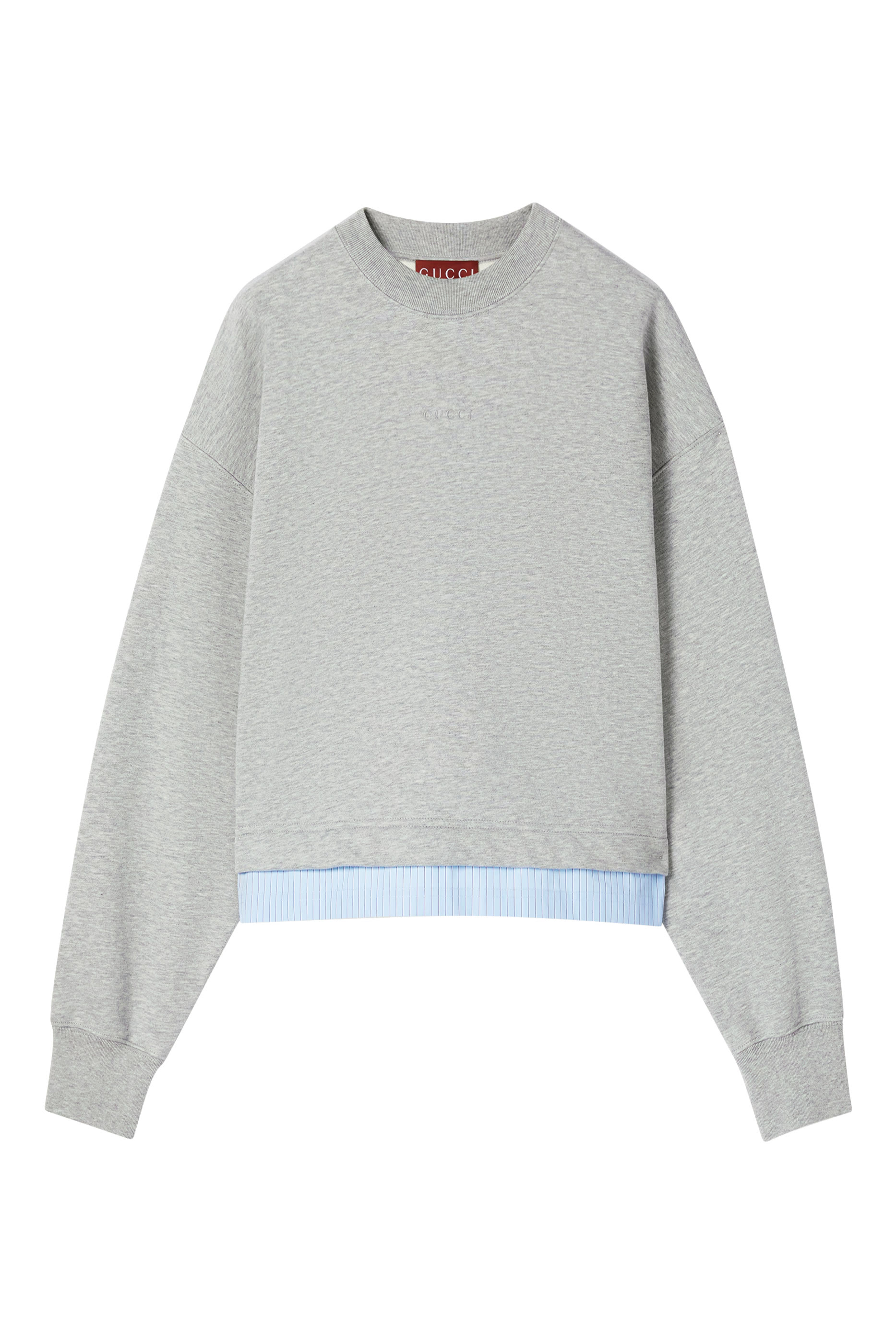 Embroidered Striped Trim Sweatshirt