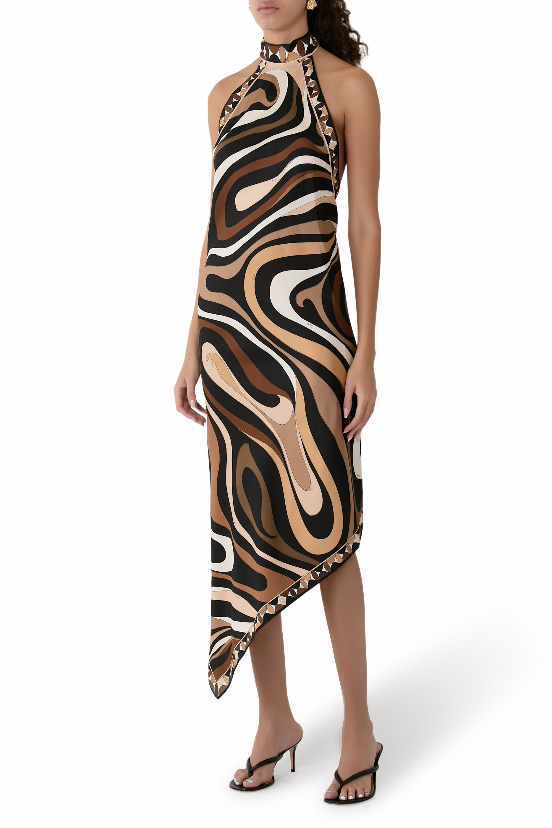 Marmo Print Long Dress