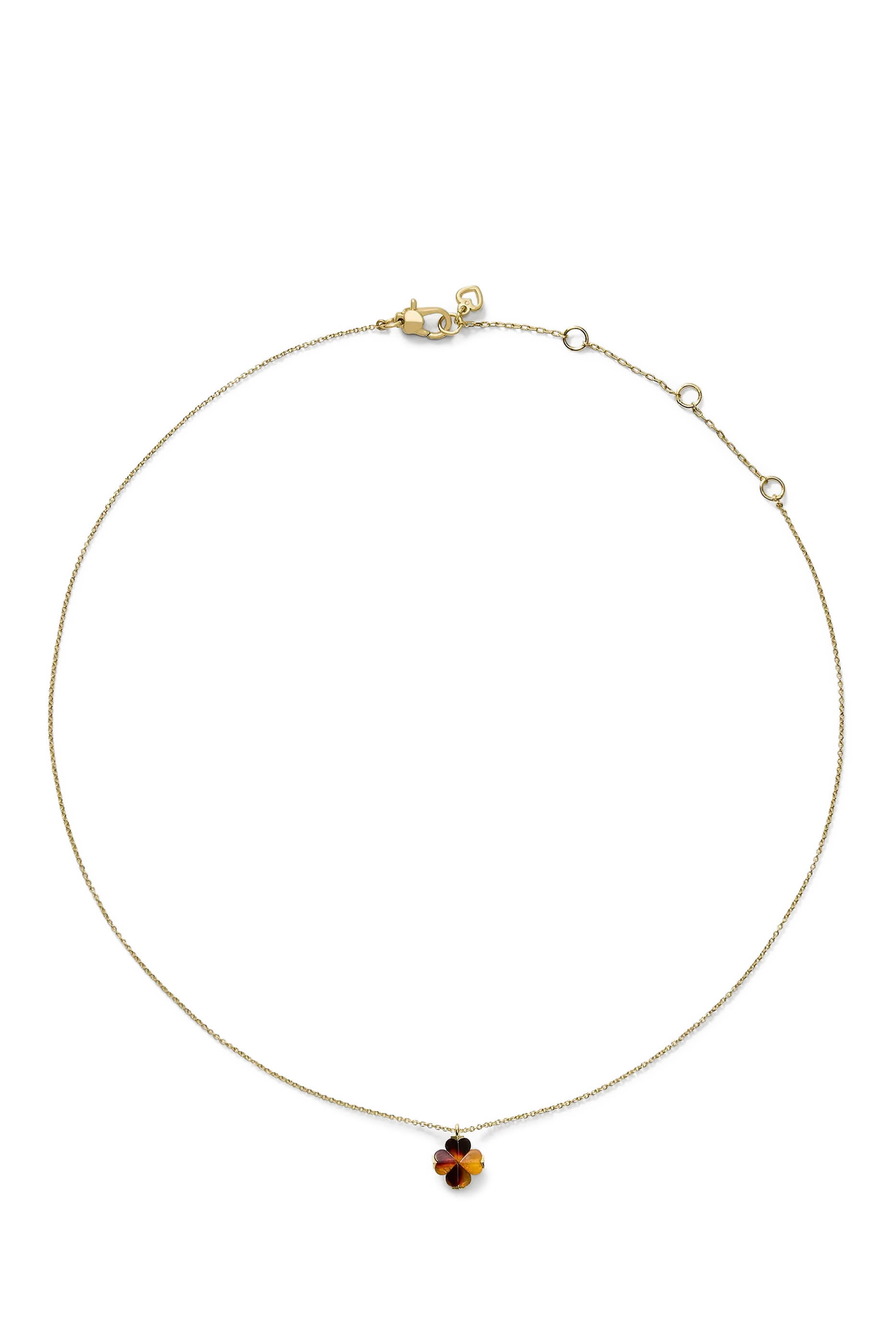 Spade Flower Mini Pendant, Plated Metal & Acetate