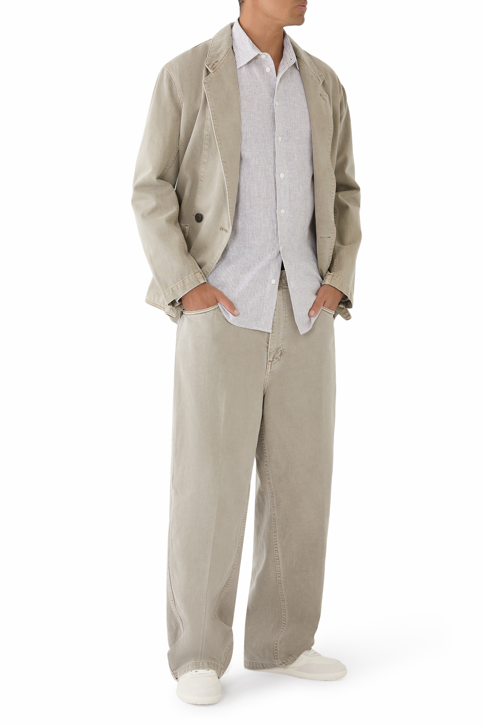 Striped Linen-Blend Canvas Shirt