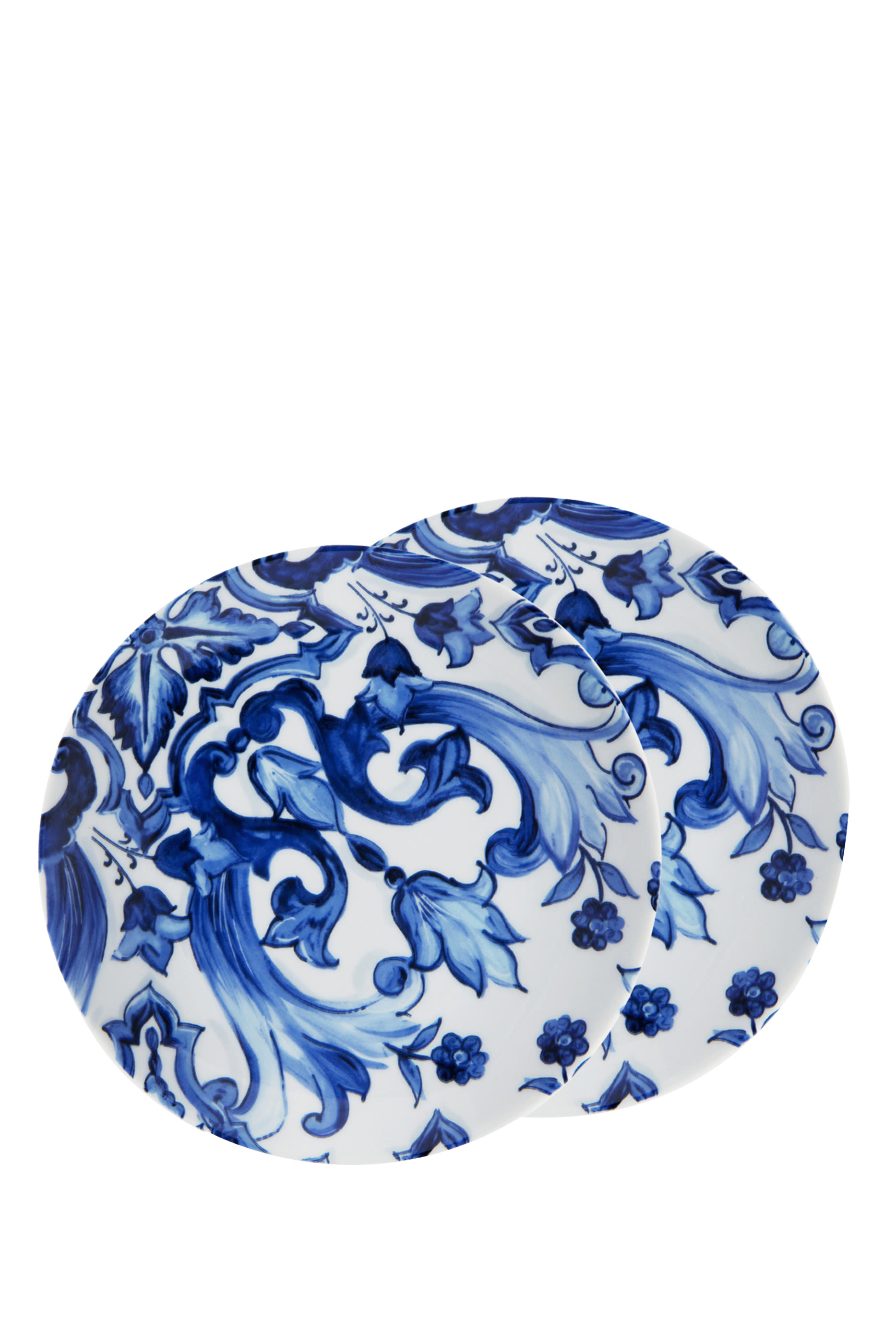 Blu Mediterraneo Fiore Foglie Dessert Plates, Set of 2