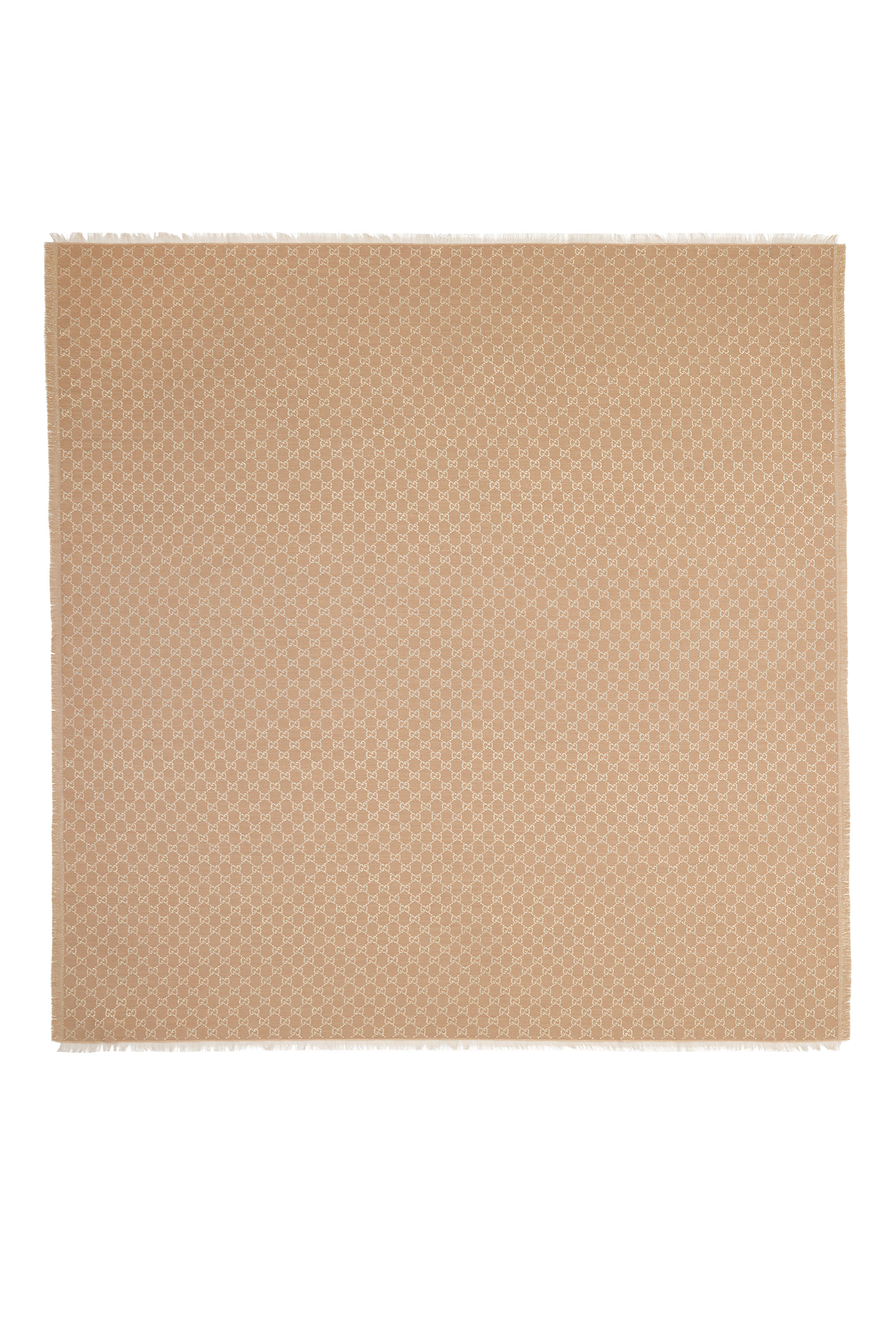  Printed GG Cotton Wool Lam&eacute; Shawl 