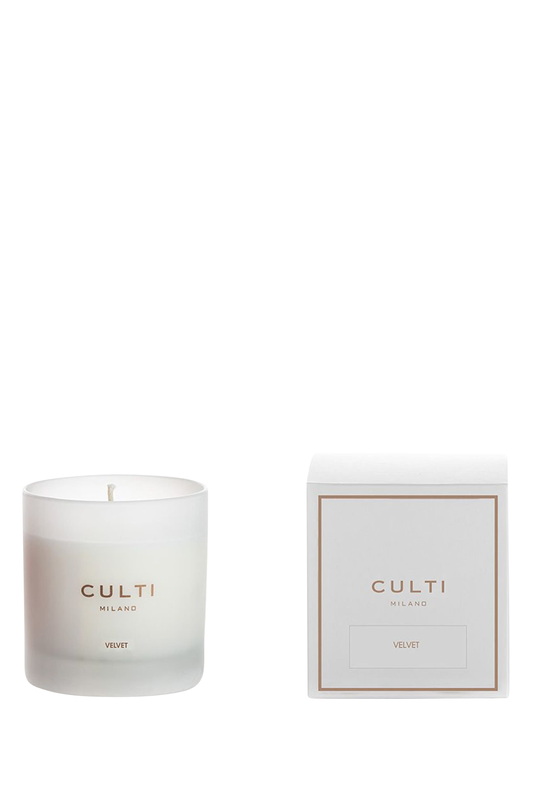 Velvet Scented Candle in Silkscreened Satin Glass