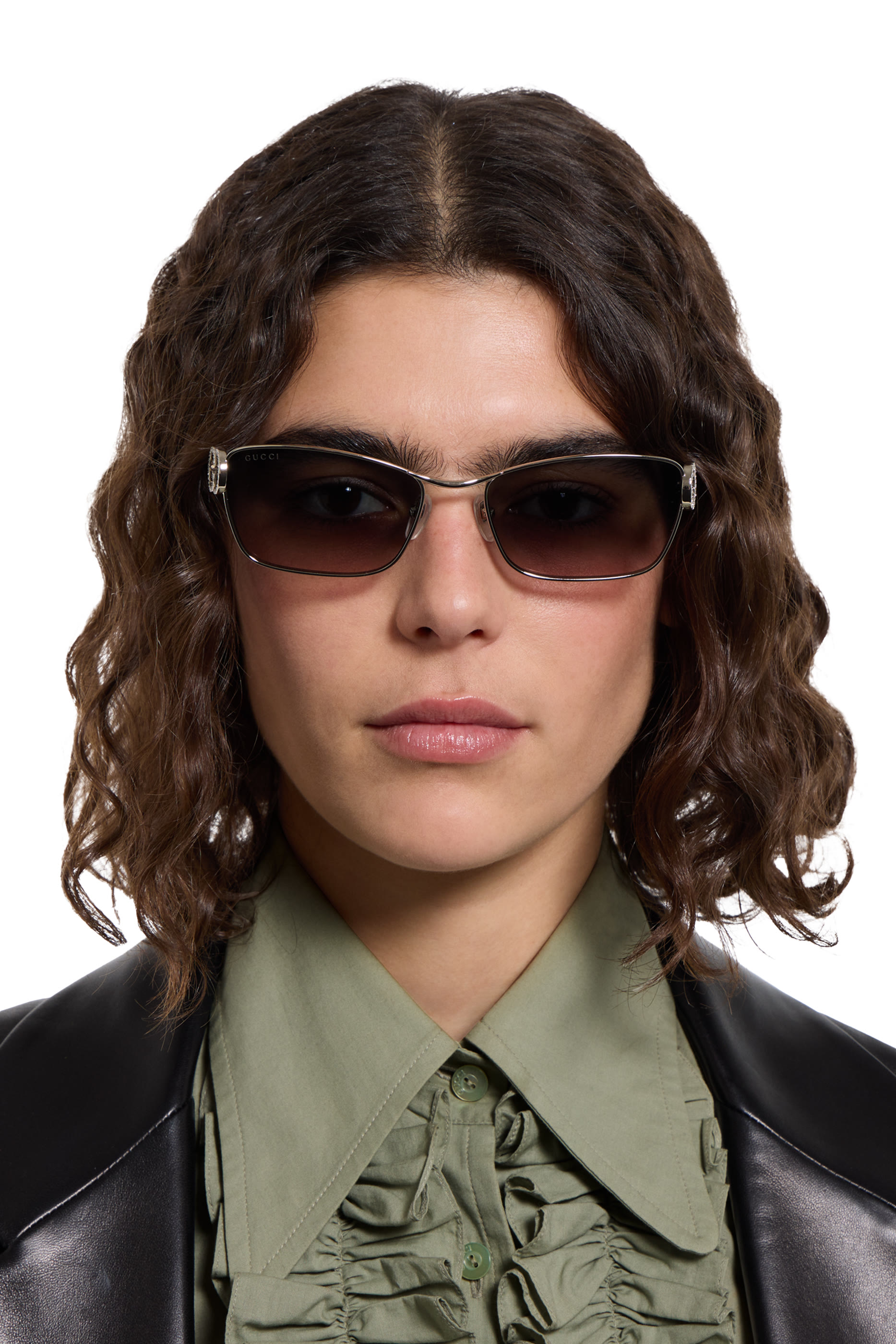 Gradient Rectangular Frame Sunglasses