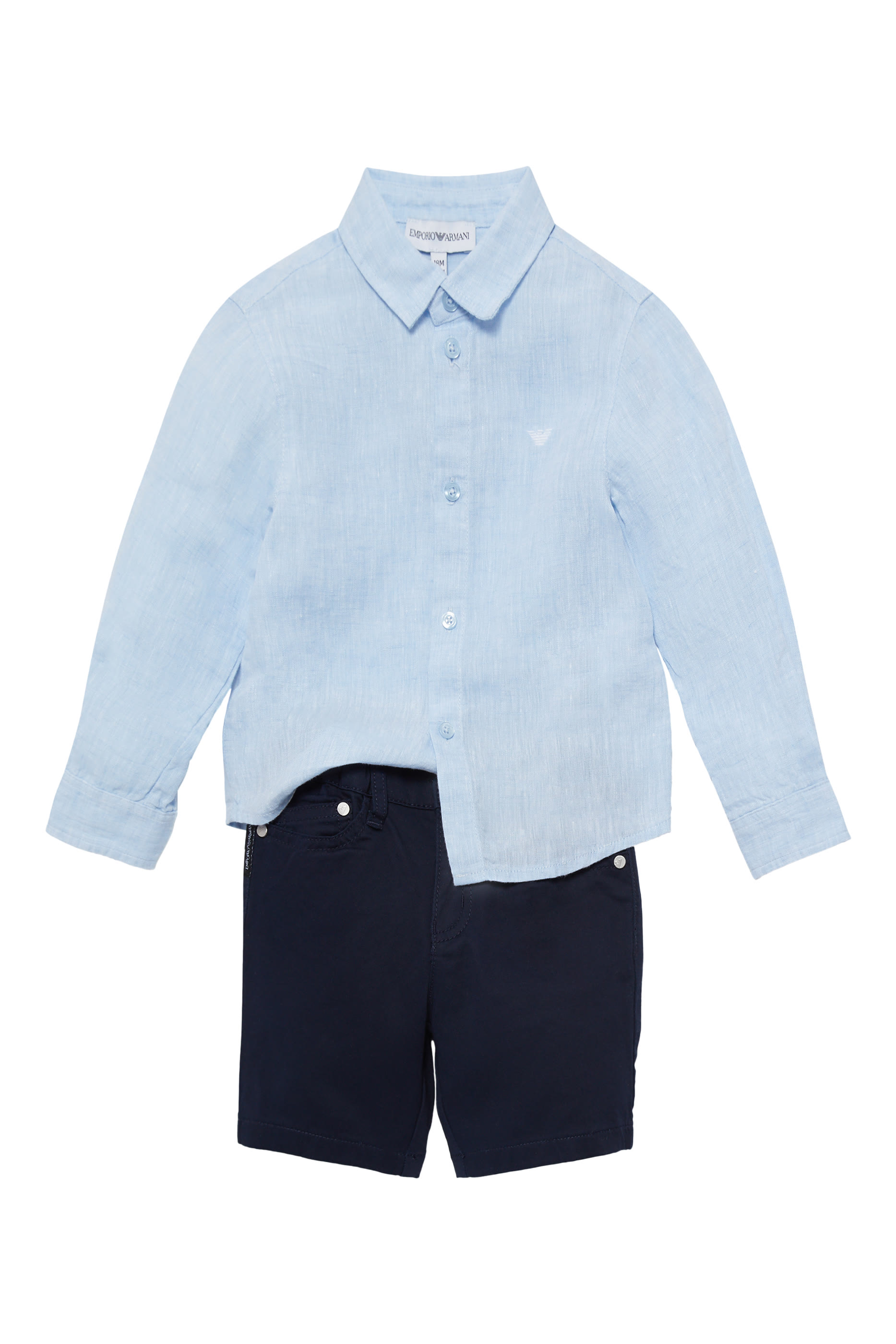 Kids Embroidered Eagle Linen Shirt