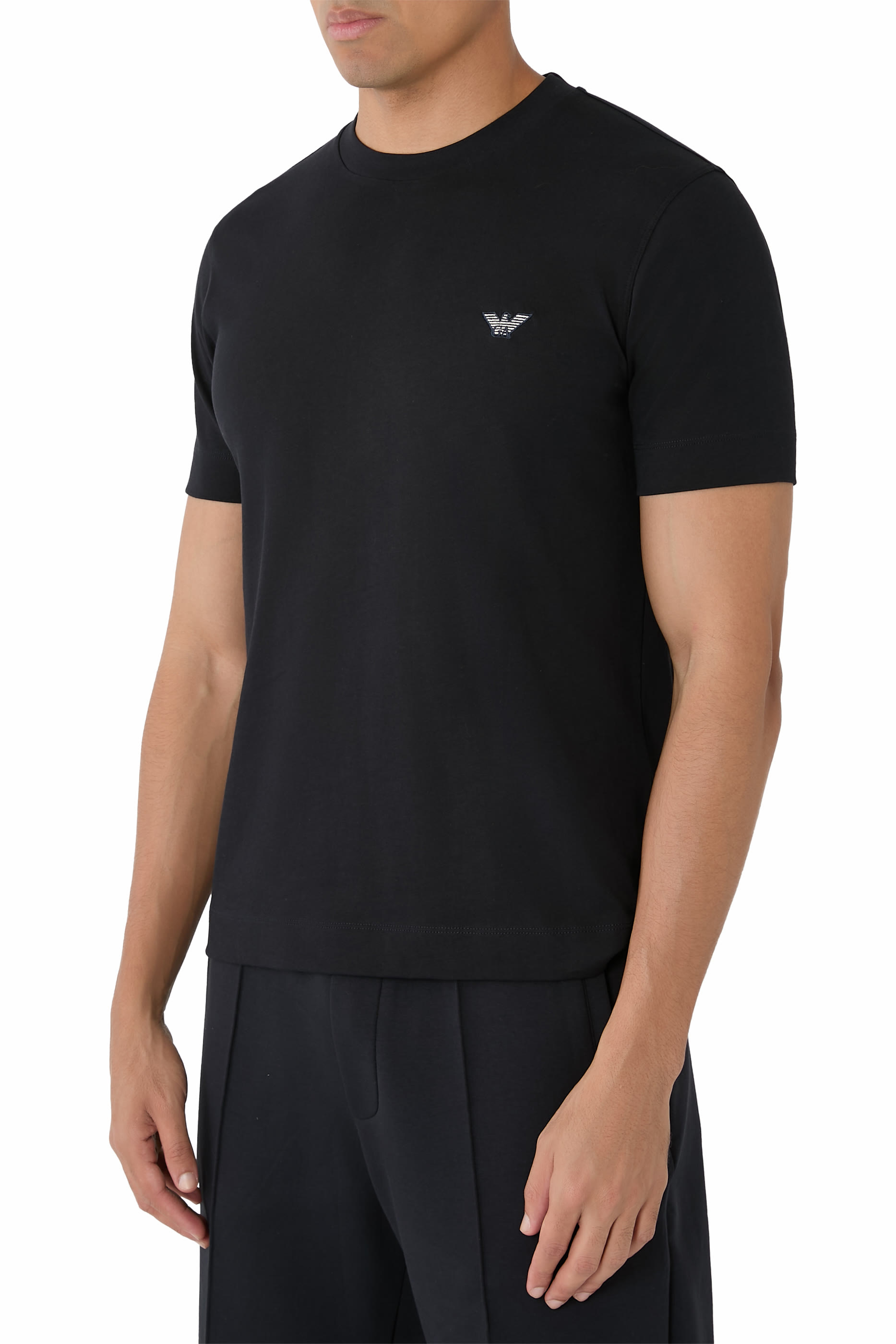 Micro Eagle Logo Cotton T-Shirt