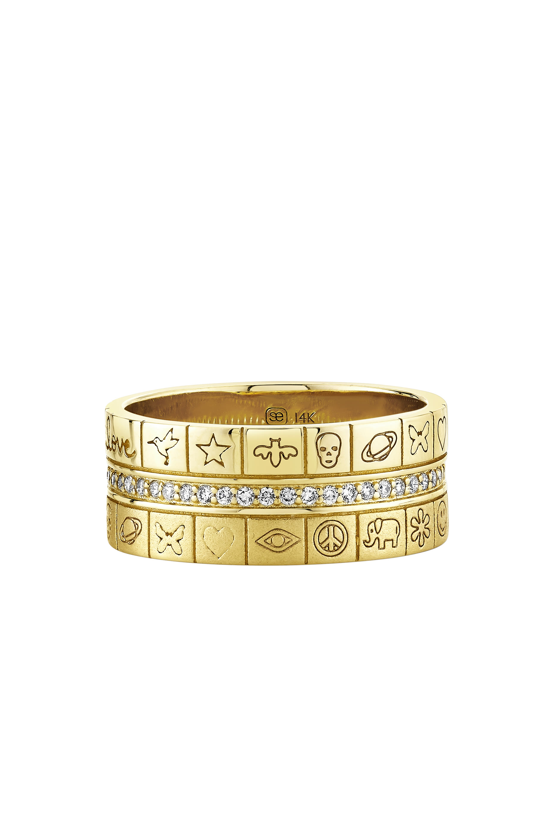 	14K YG Diamond Icon Cigar Ring