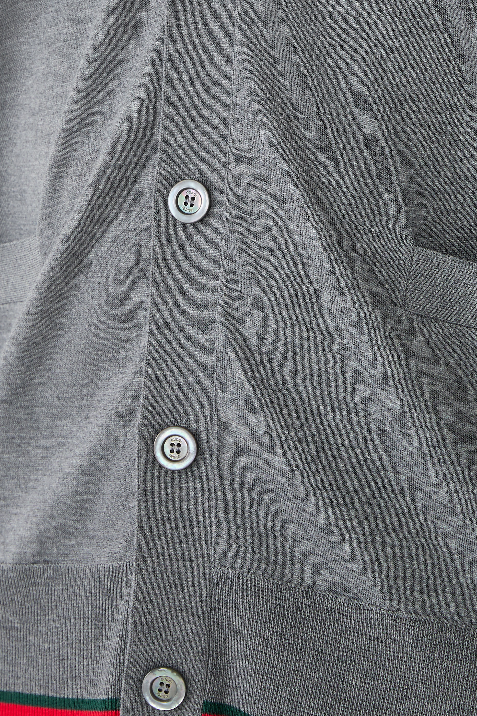 Wool Knit Cardigan with Web