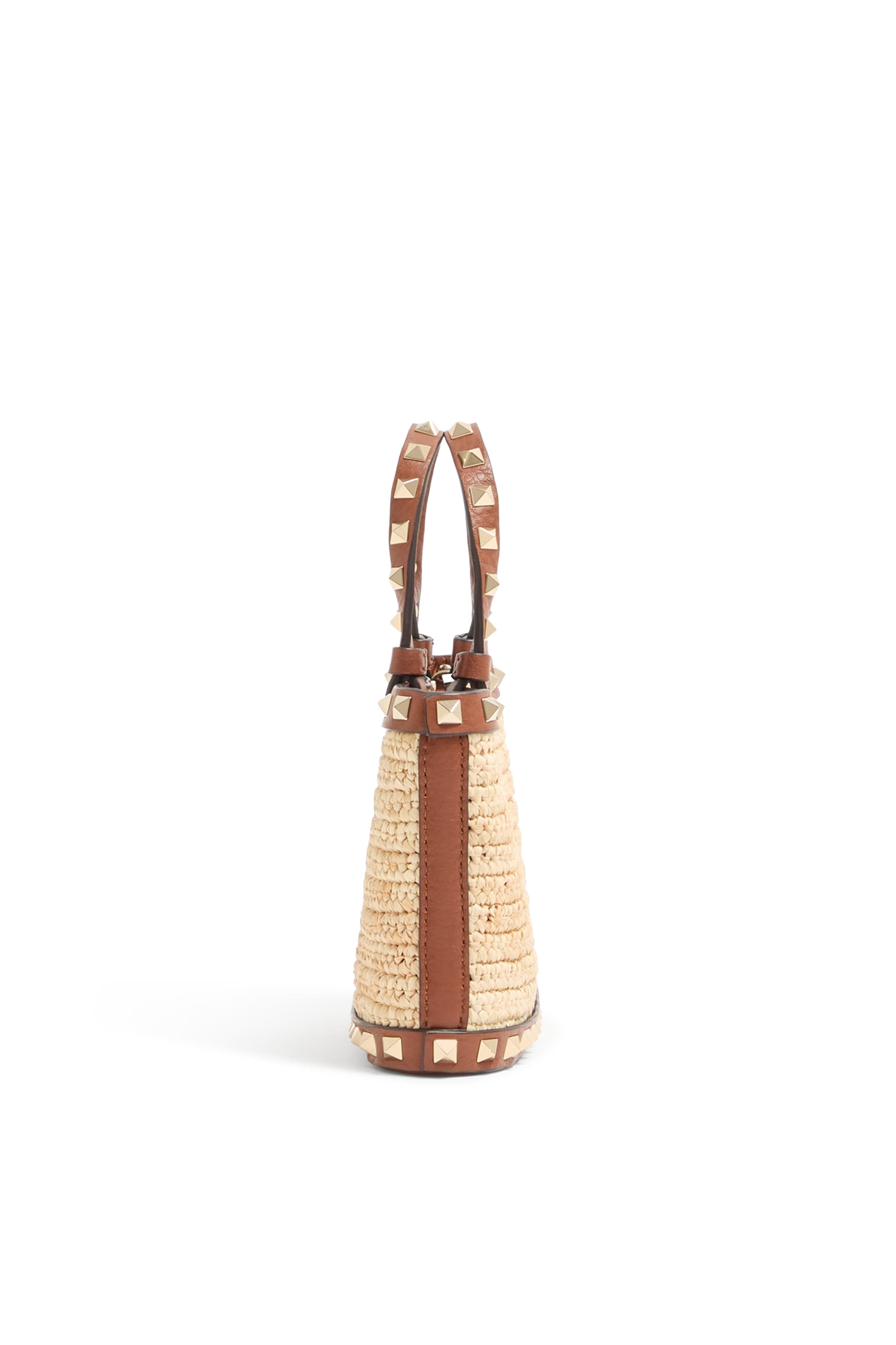 Rockstud Raffia Mini Shopping Bag