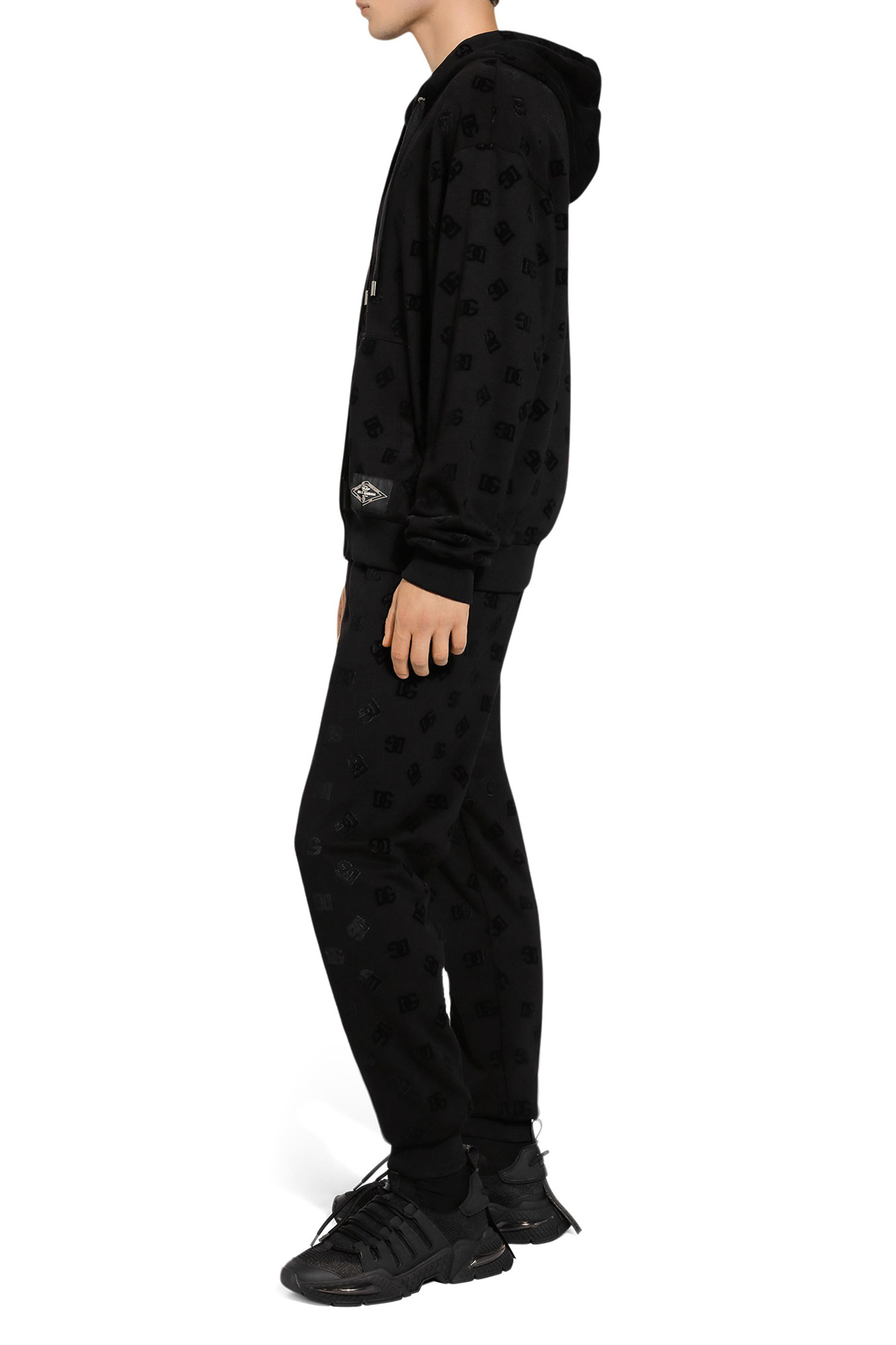 Jersey Jogging Pants with All-Over DG Logo Print