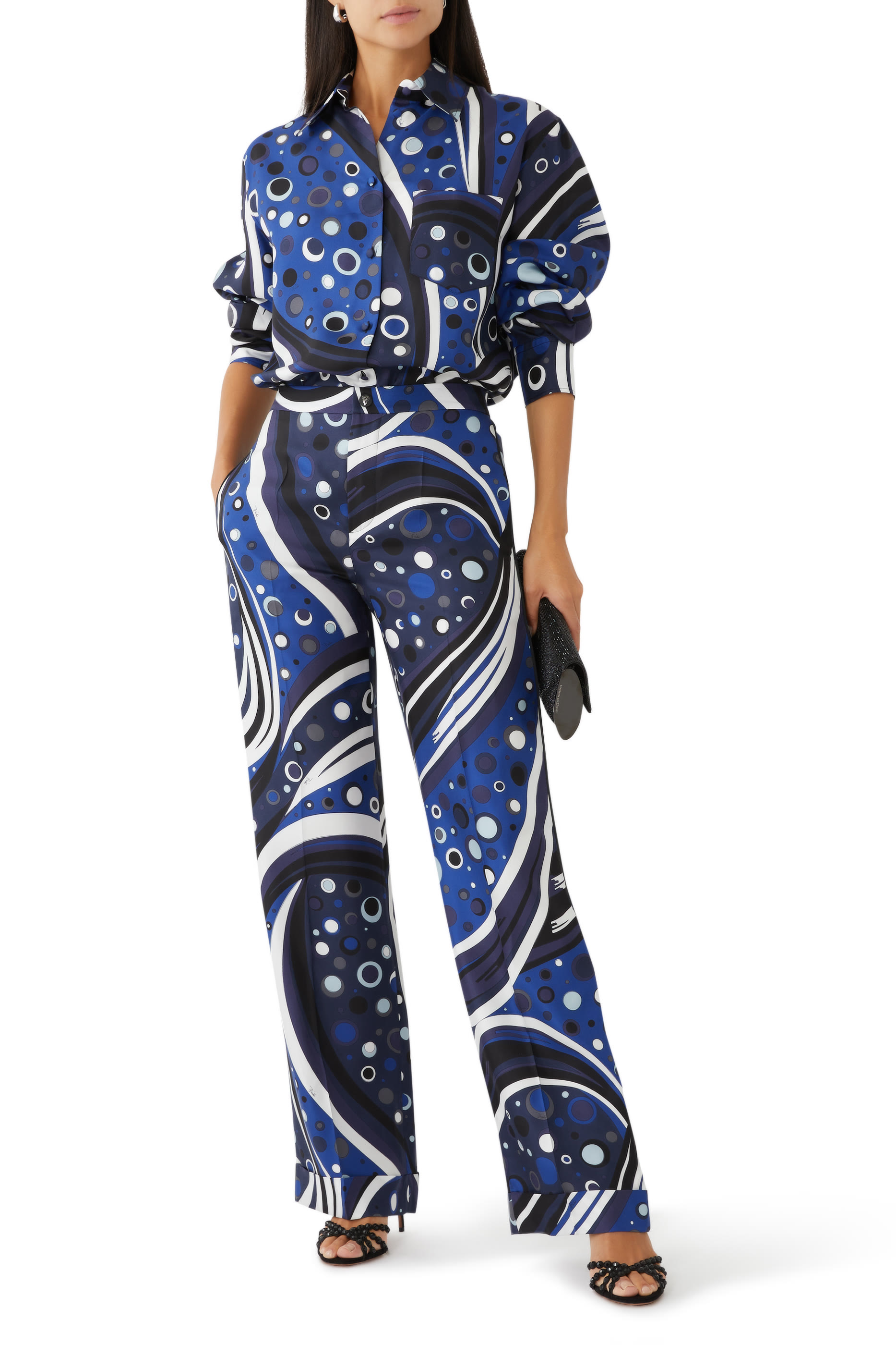 Fontane-Print Silk-Twill Trousers