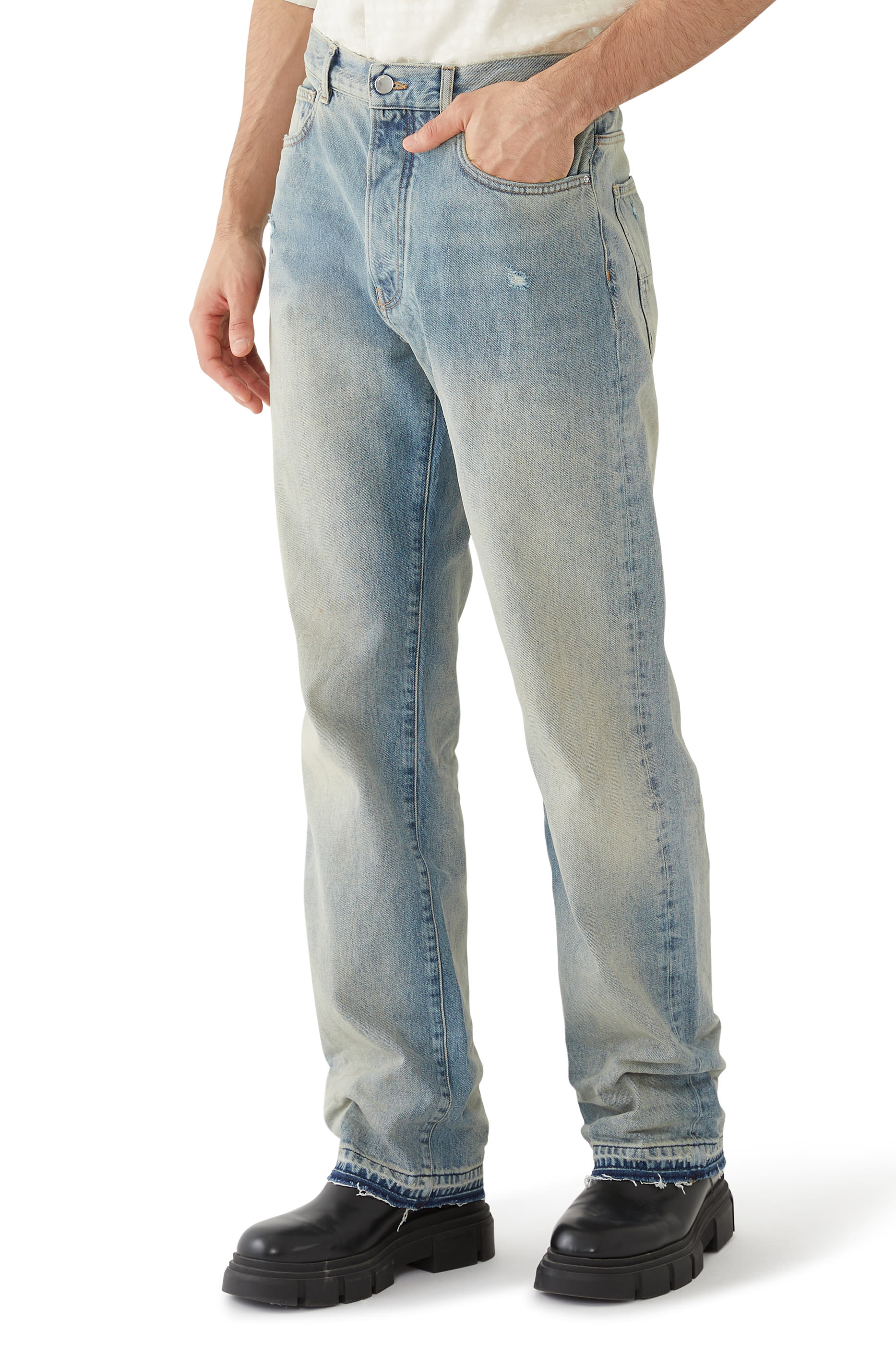 Release Hem Straight Jeans
