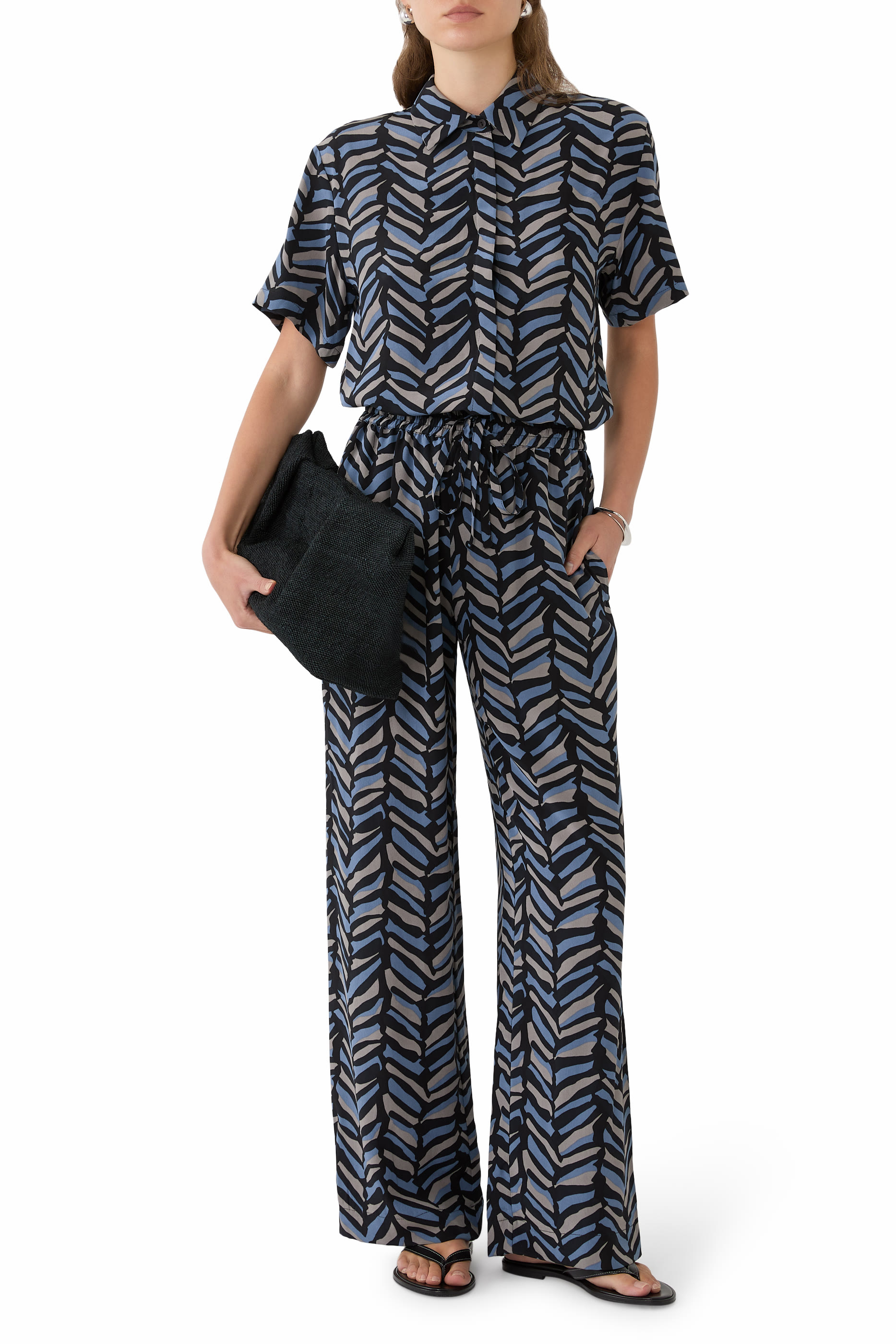 Drawstring Straight-Leg Trousers