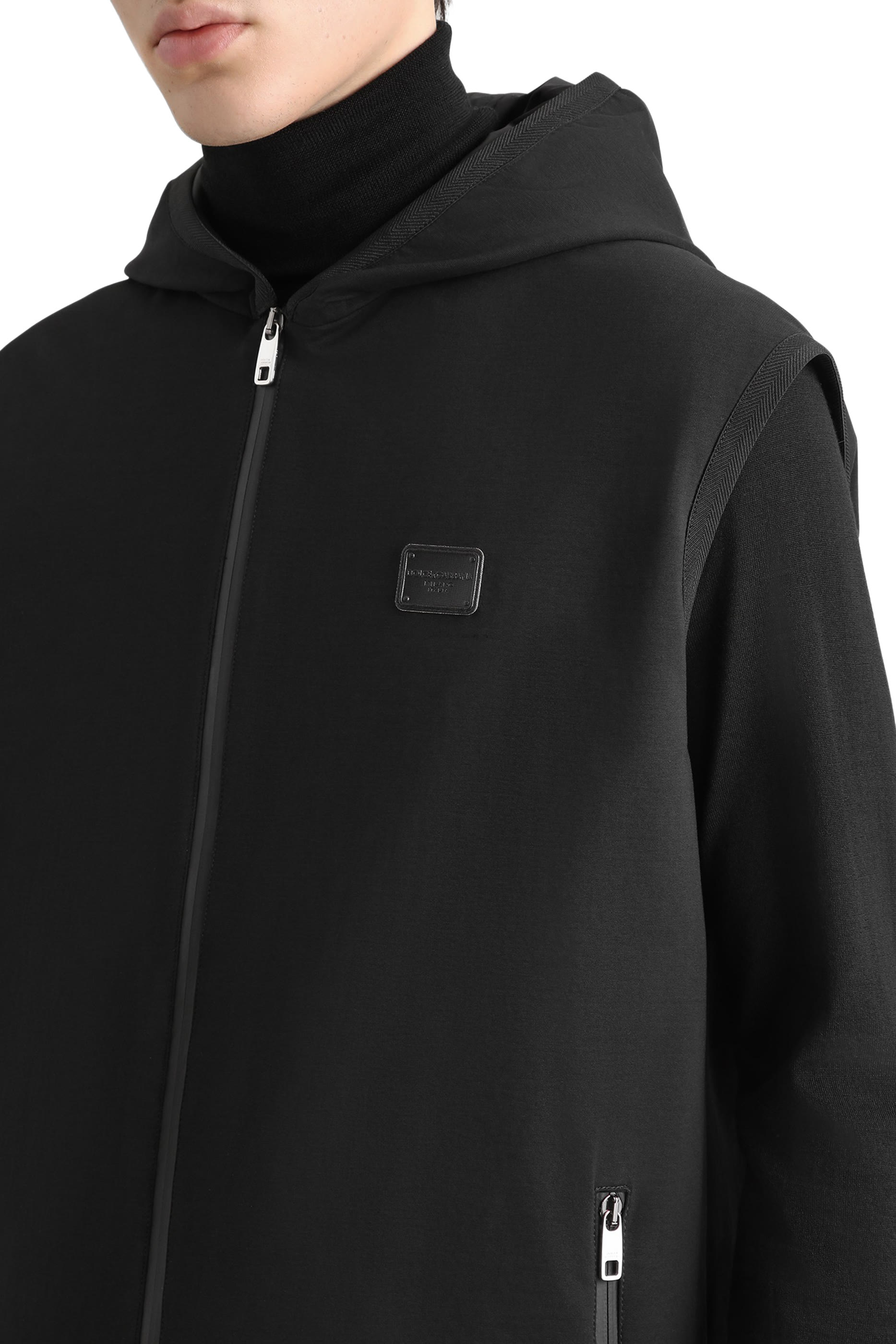 Technical Fabric Vest with Hood