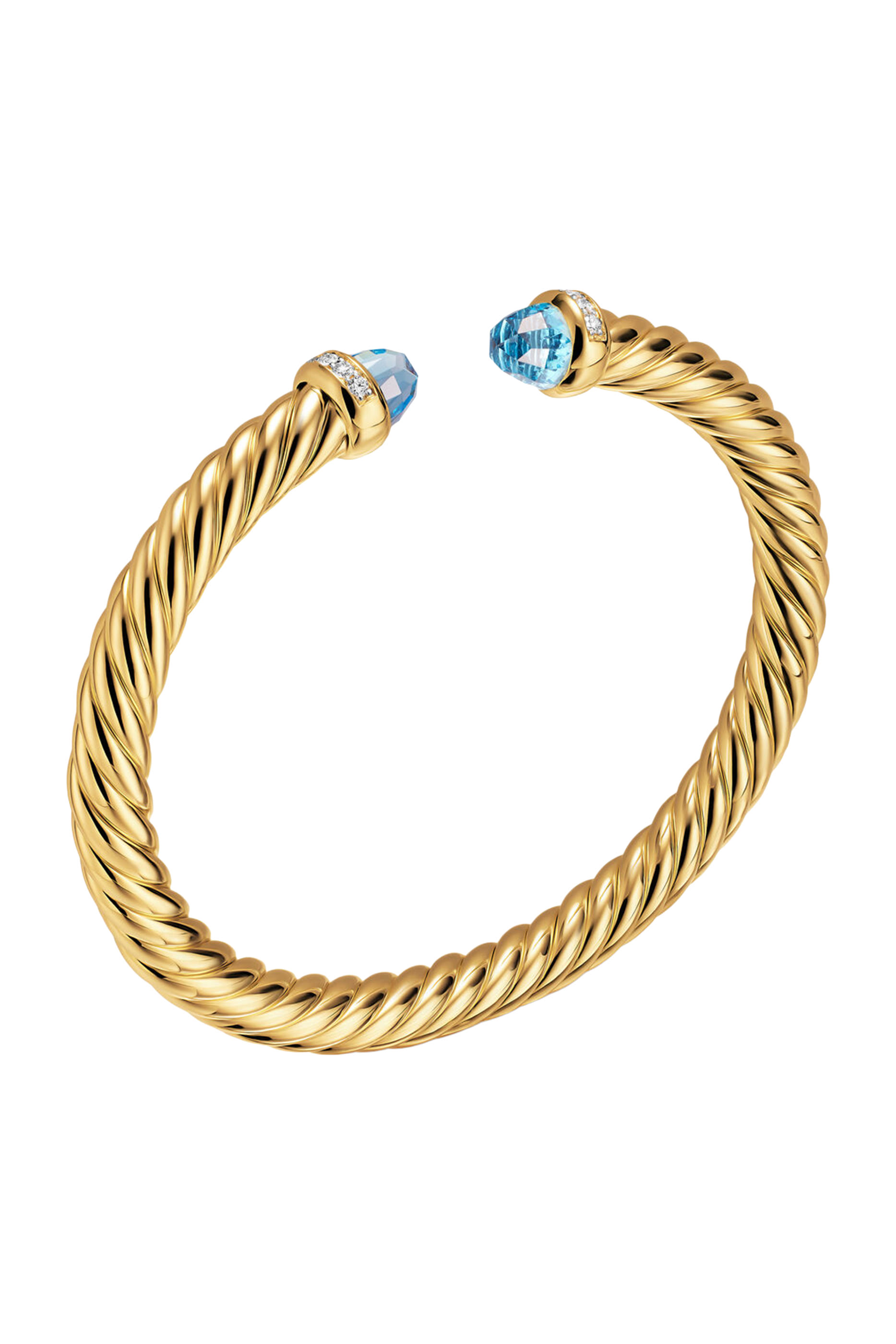 Cablespira&reg; Flex Bracelet, 18K Yellow Gold, Topaz & Diamonds