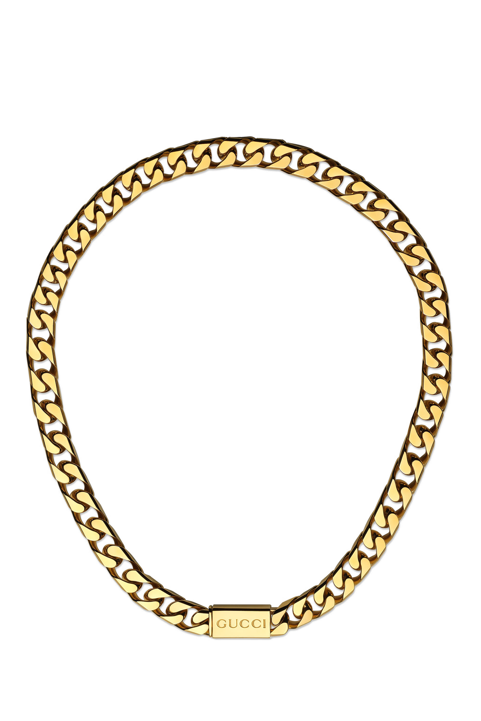 Logo Script Tag Chain Necklace