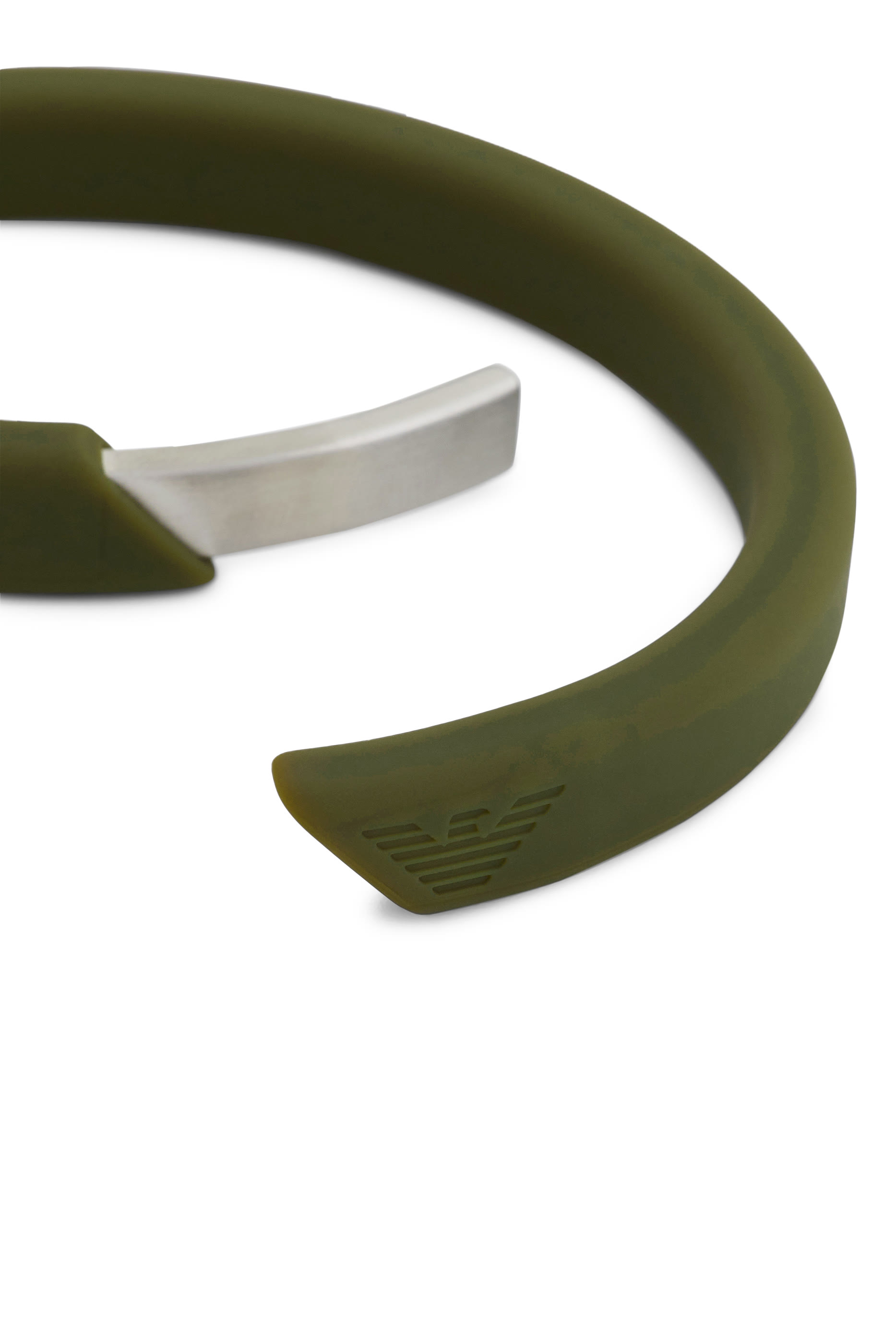 Eagle Logo Bracelet, Silicone & Sterling Silver