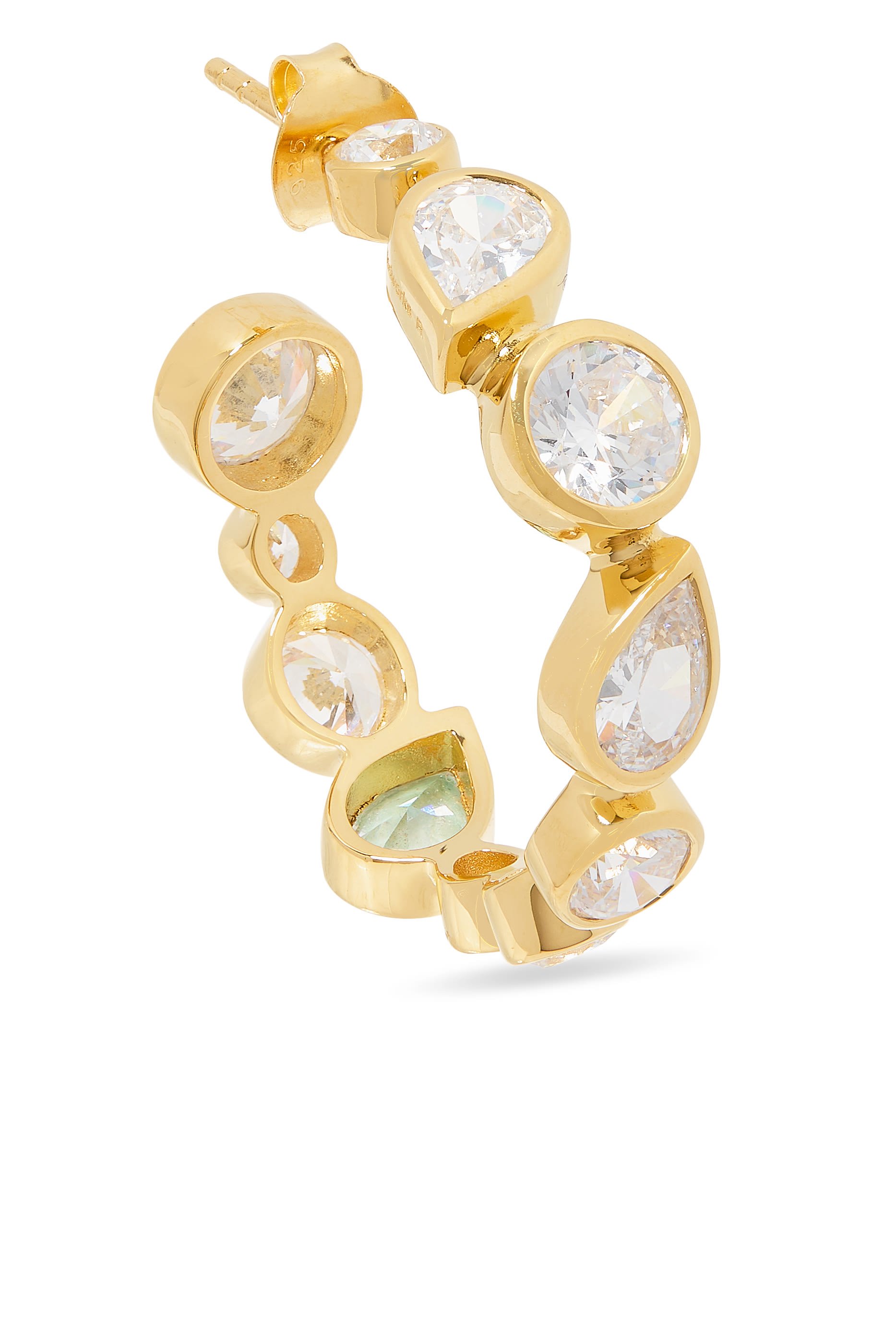 A Few Good Anti-Heroes Earrings,  Recycled Sterling Silver Plated in 18k Yellow Gold Vermeil & Zirconia