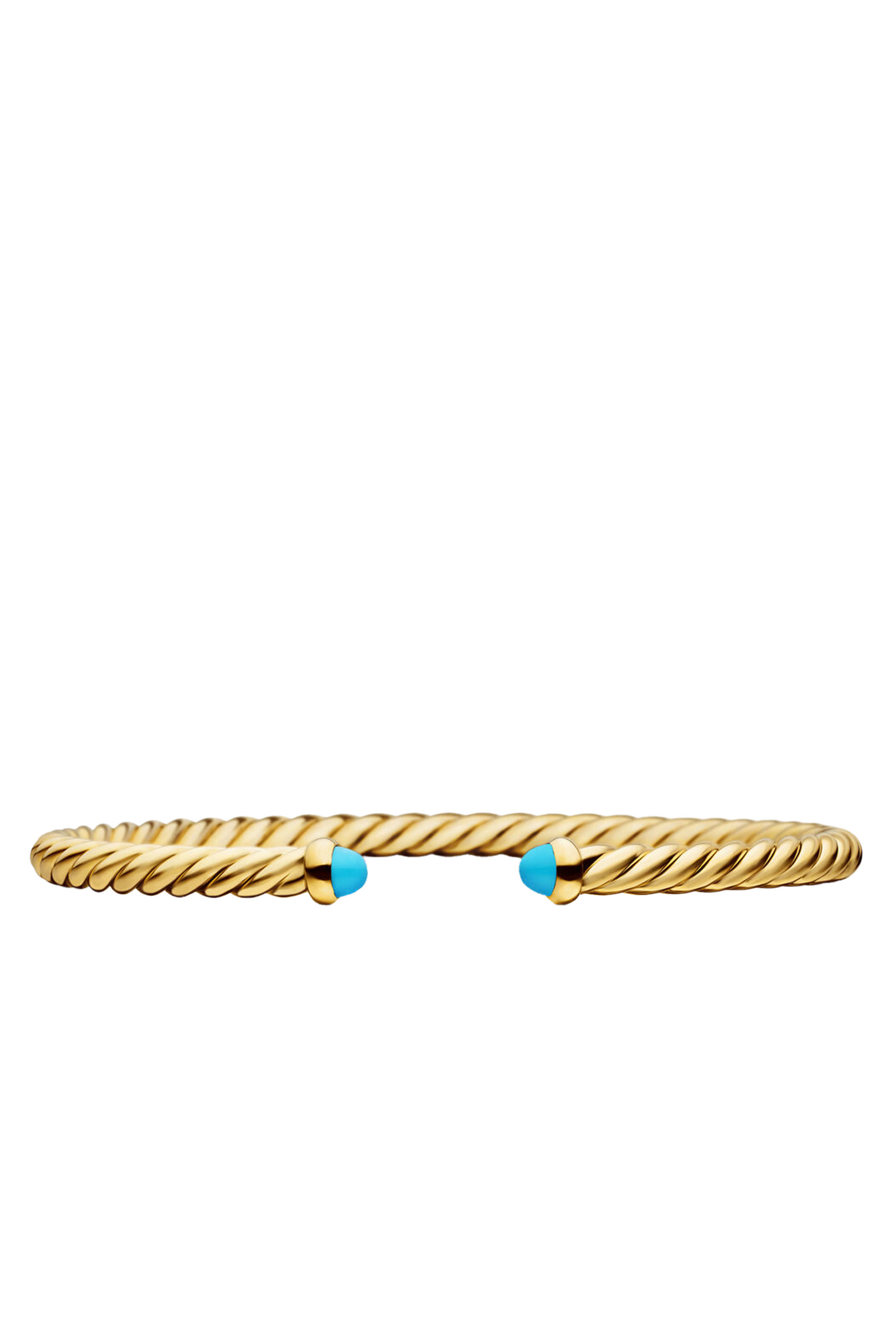 18K Yellow Gold & Turquoise Cable Flex Bracelet 