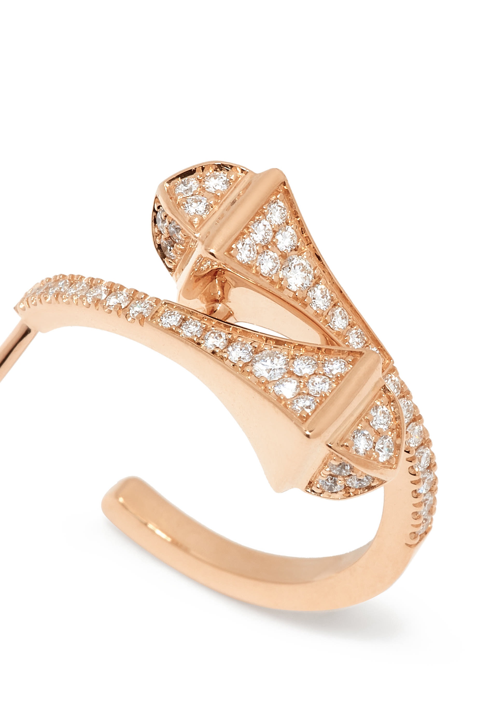 Cleo Open Hoop Earrings, 18k Pink Gold & Diamonds