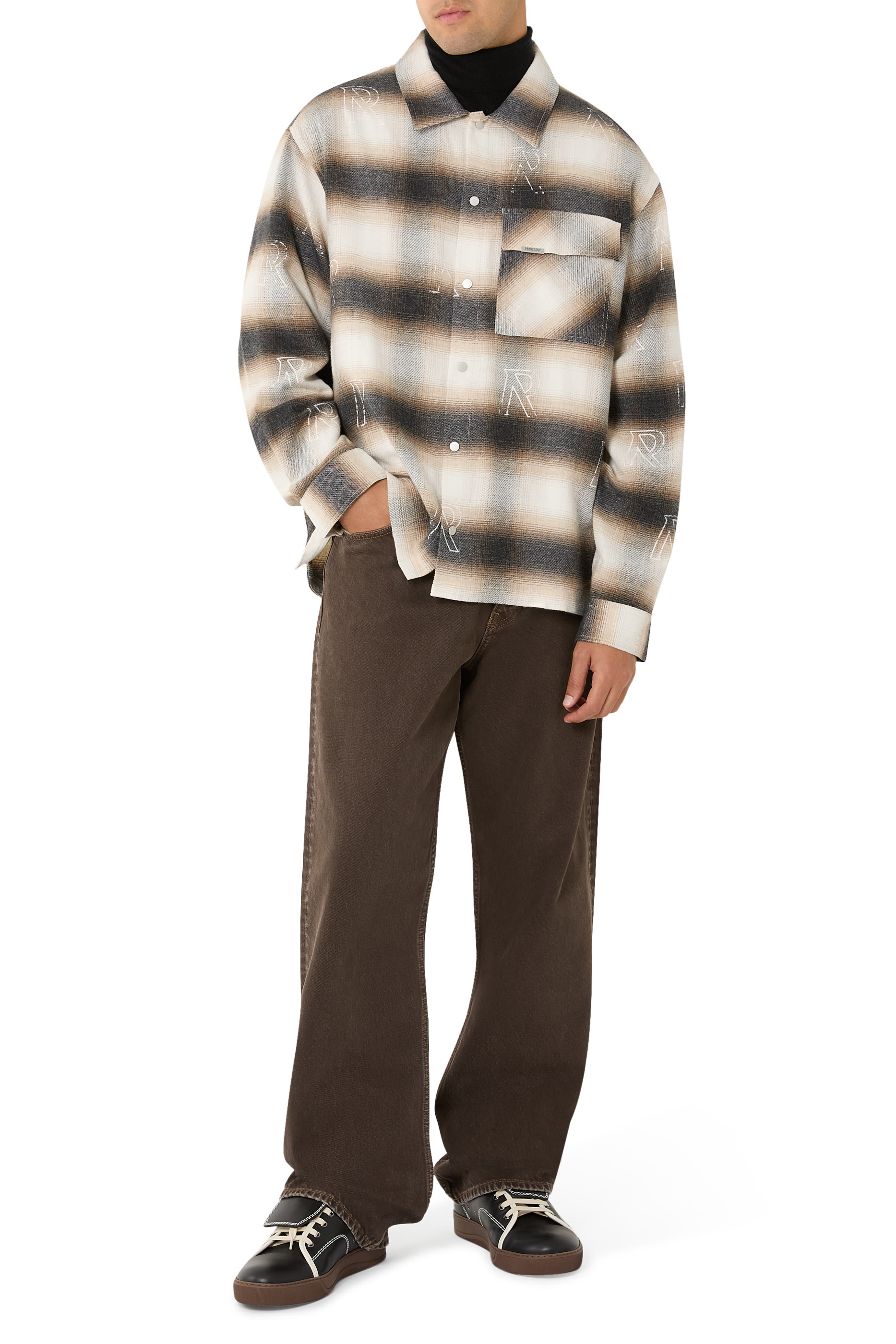  All Over Initial Flannel Shirt 