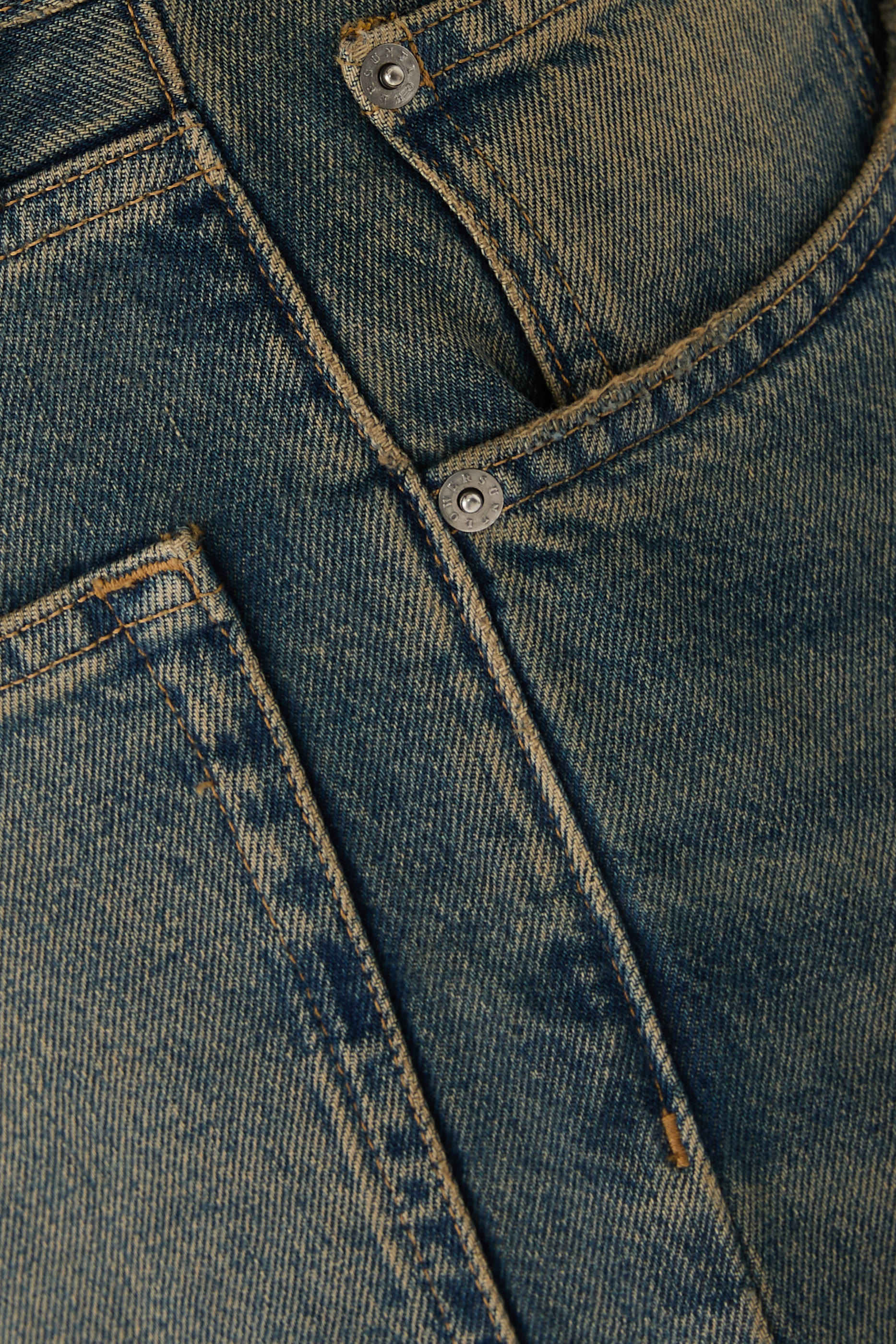 Wide Twist Denim Pants