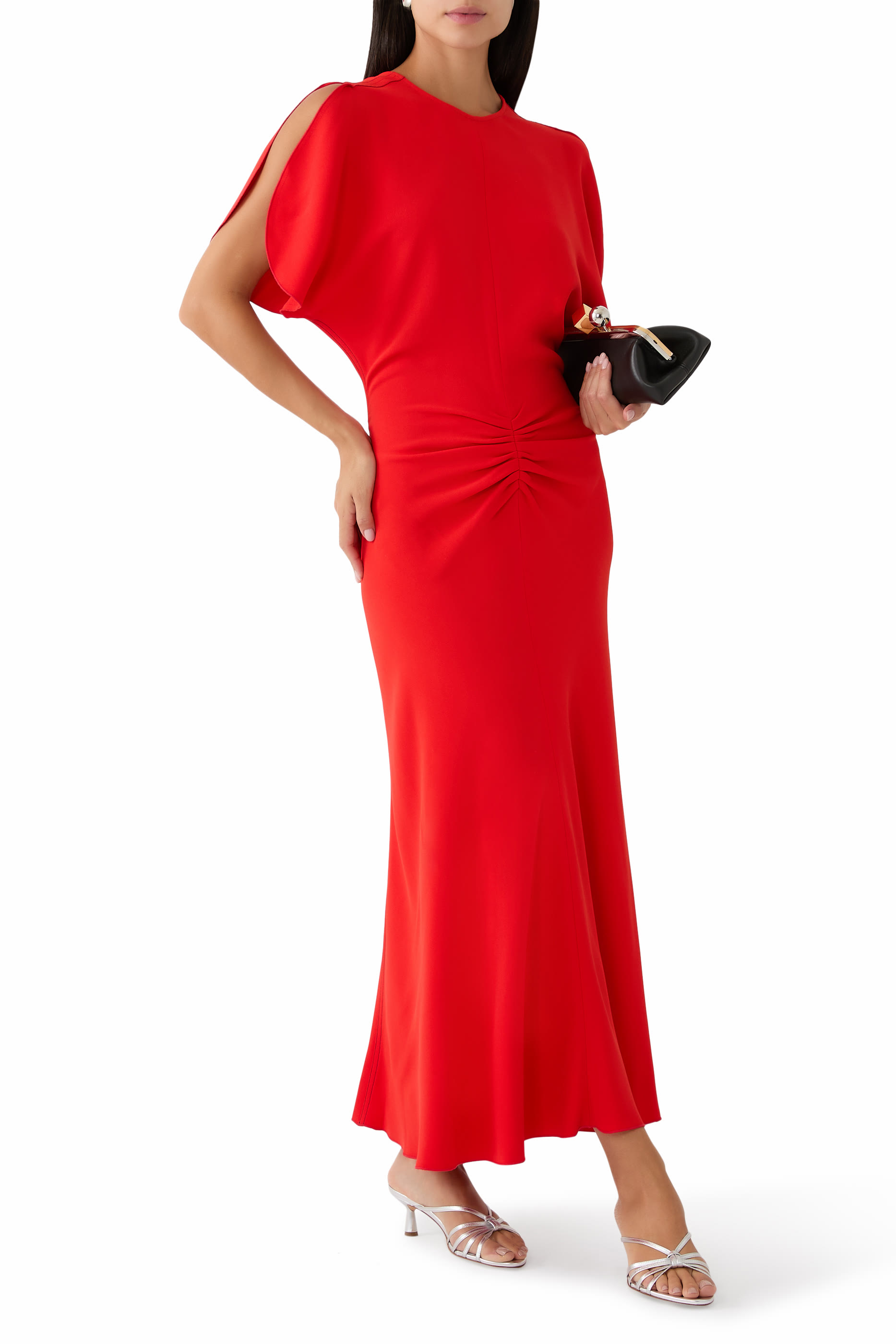 Gathered Waist Midi Dress