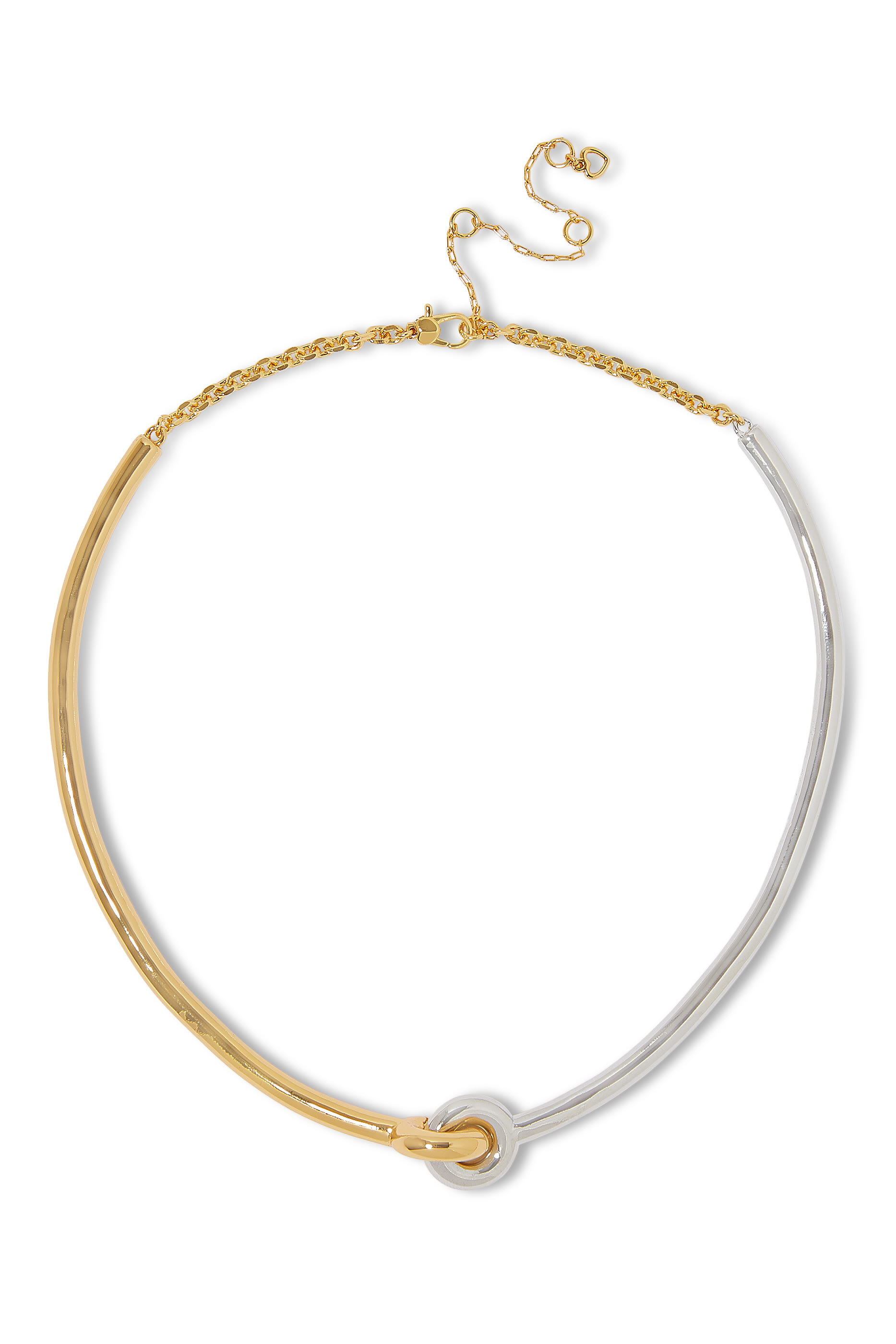 Interlock Choker, Plated Metal & Cubic Zirconia