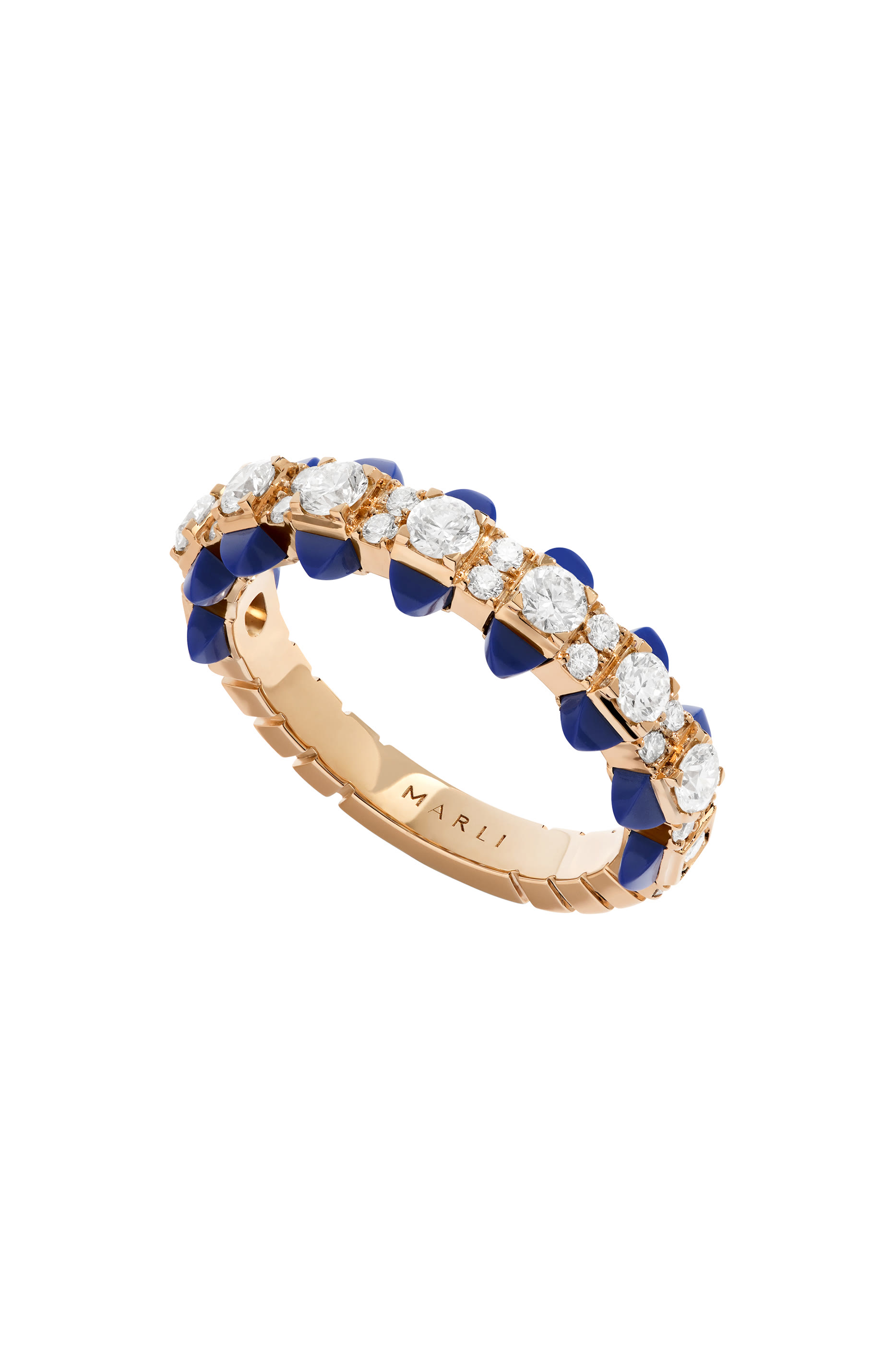 Tip-Top Ring, 18k Rose Gold with Lapis Lazuli & Diamond