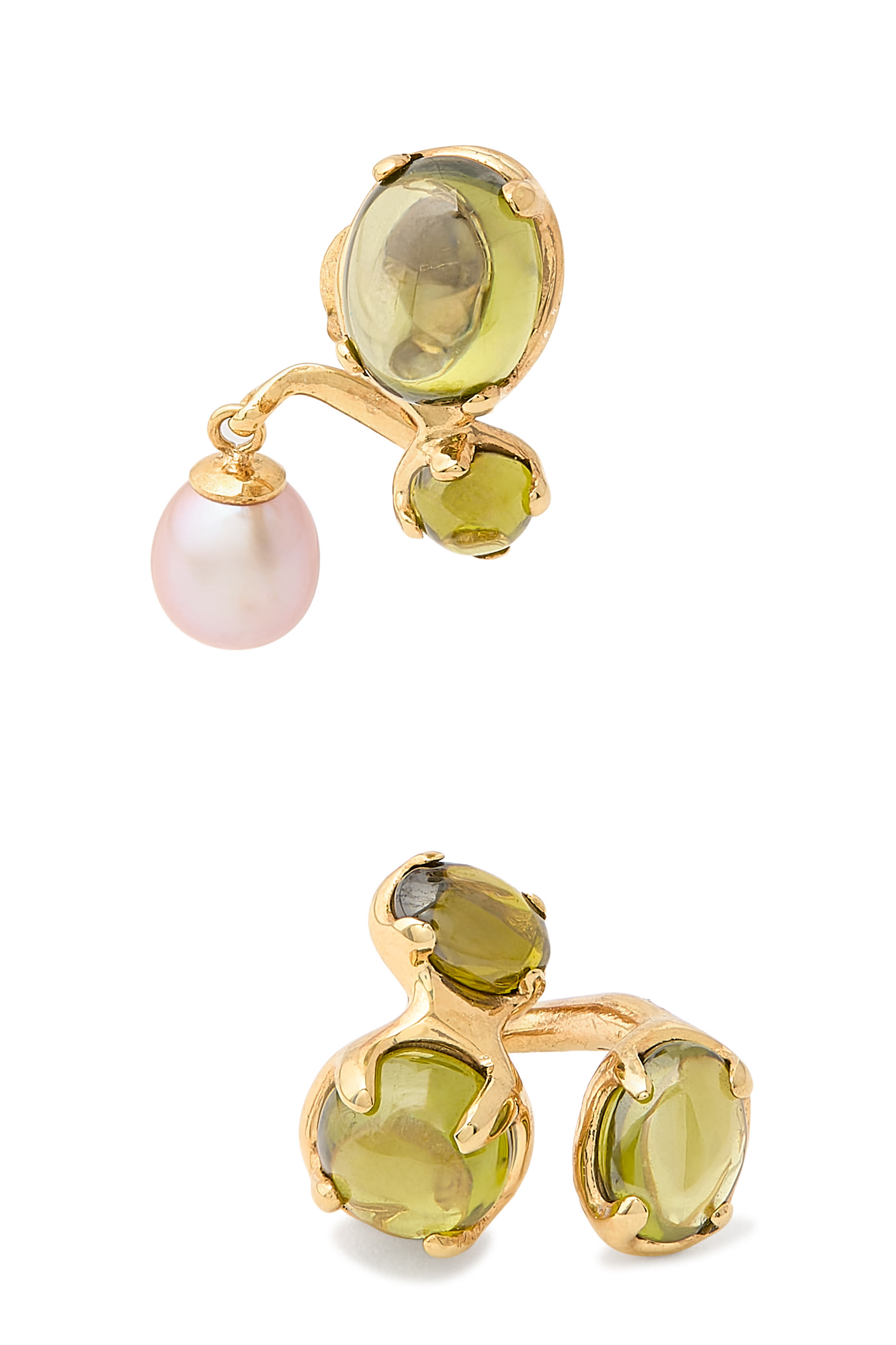  Climax Earset, 925 Sterling Silver with Crystals & Pearl