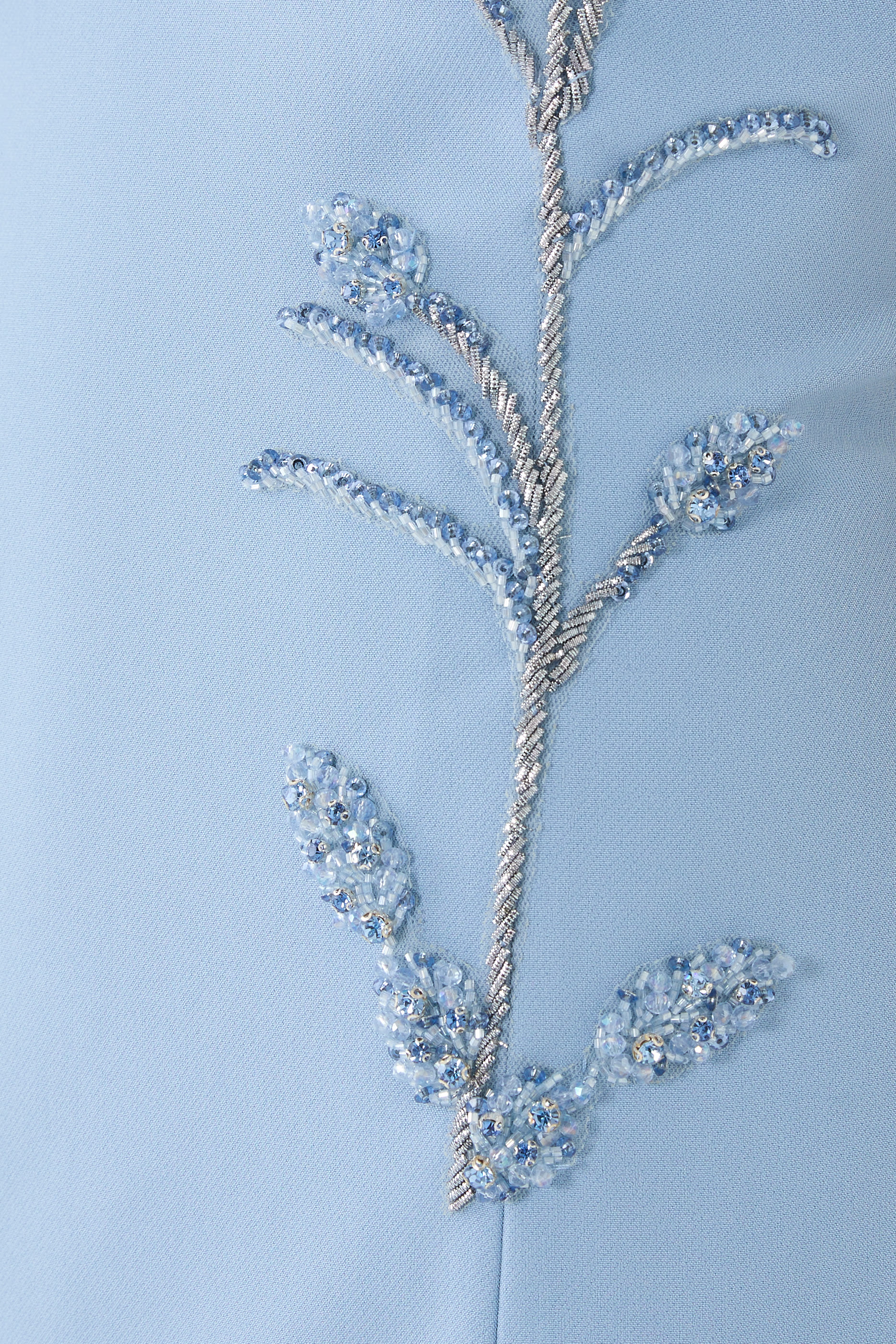 Crepe Bead Trim Bolero and Strapless Gown