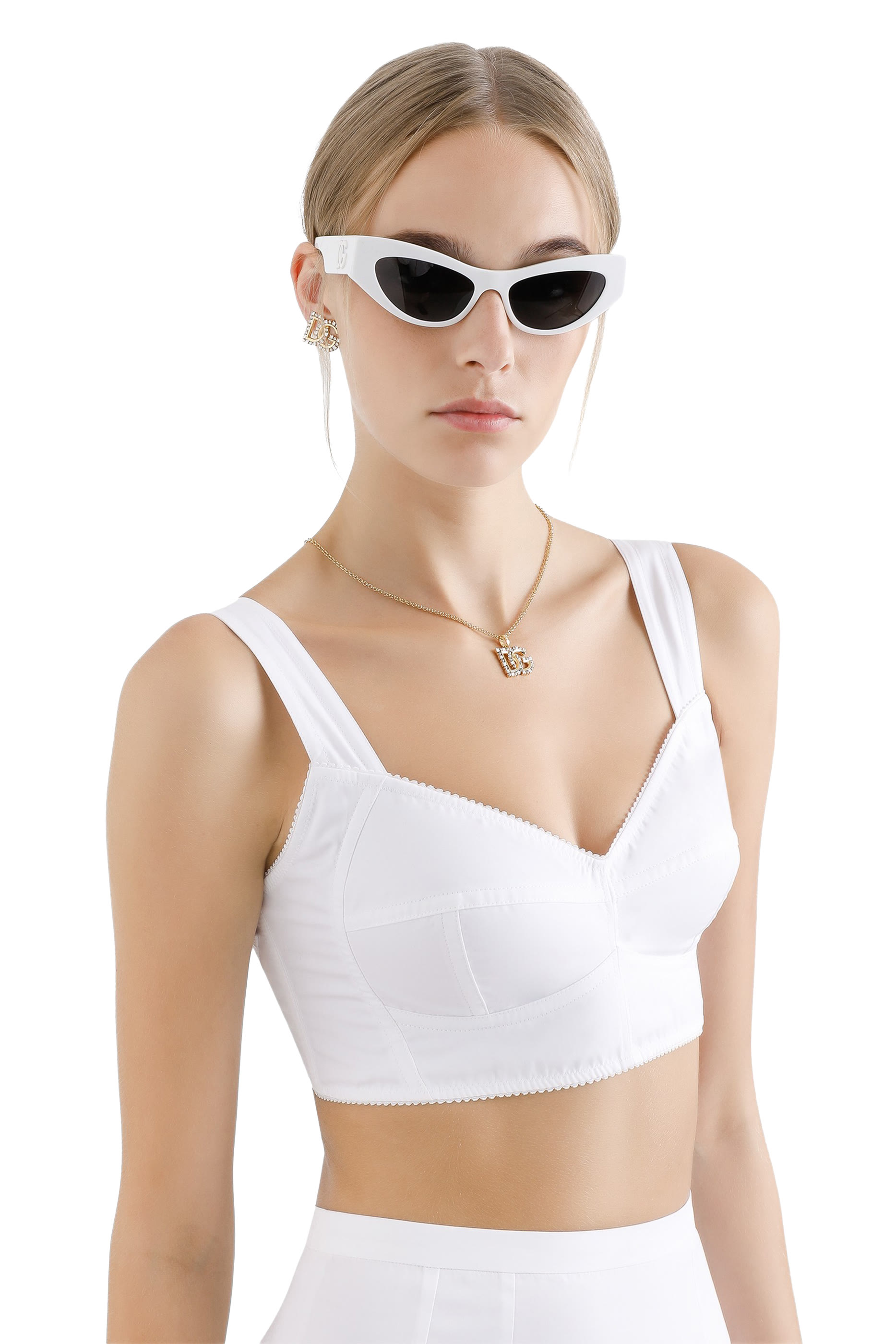 Fine Link Necklace With Rhinestone DG Logo