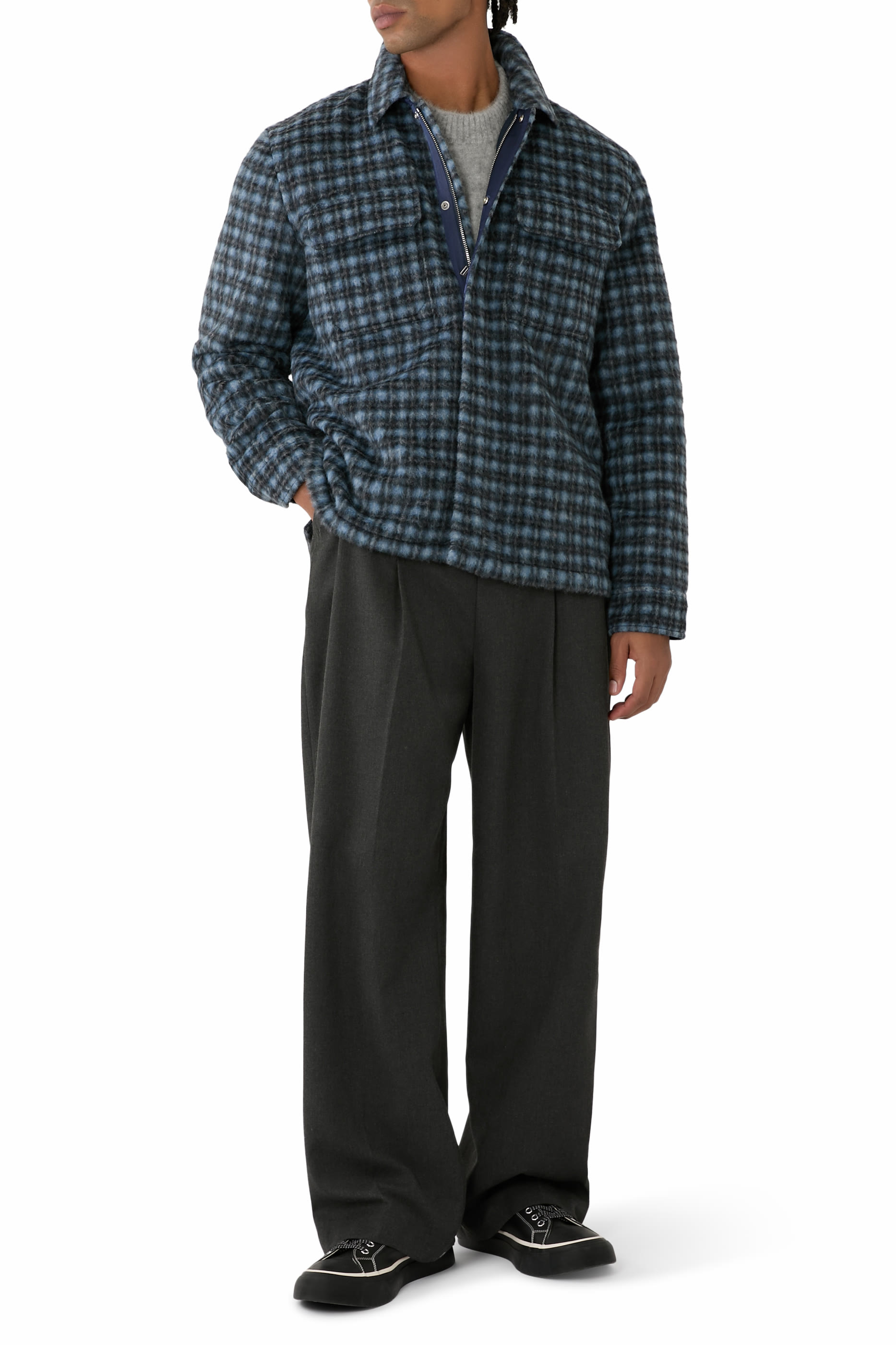 Caleb Brushed Plaid Shirt Jacket 