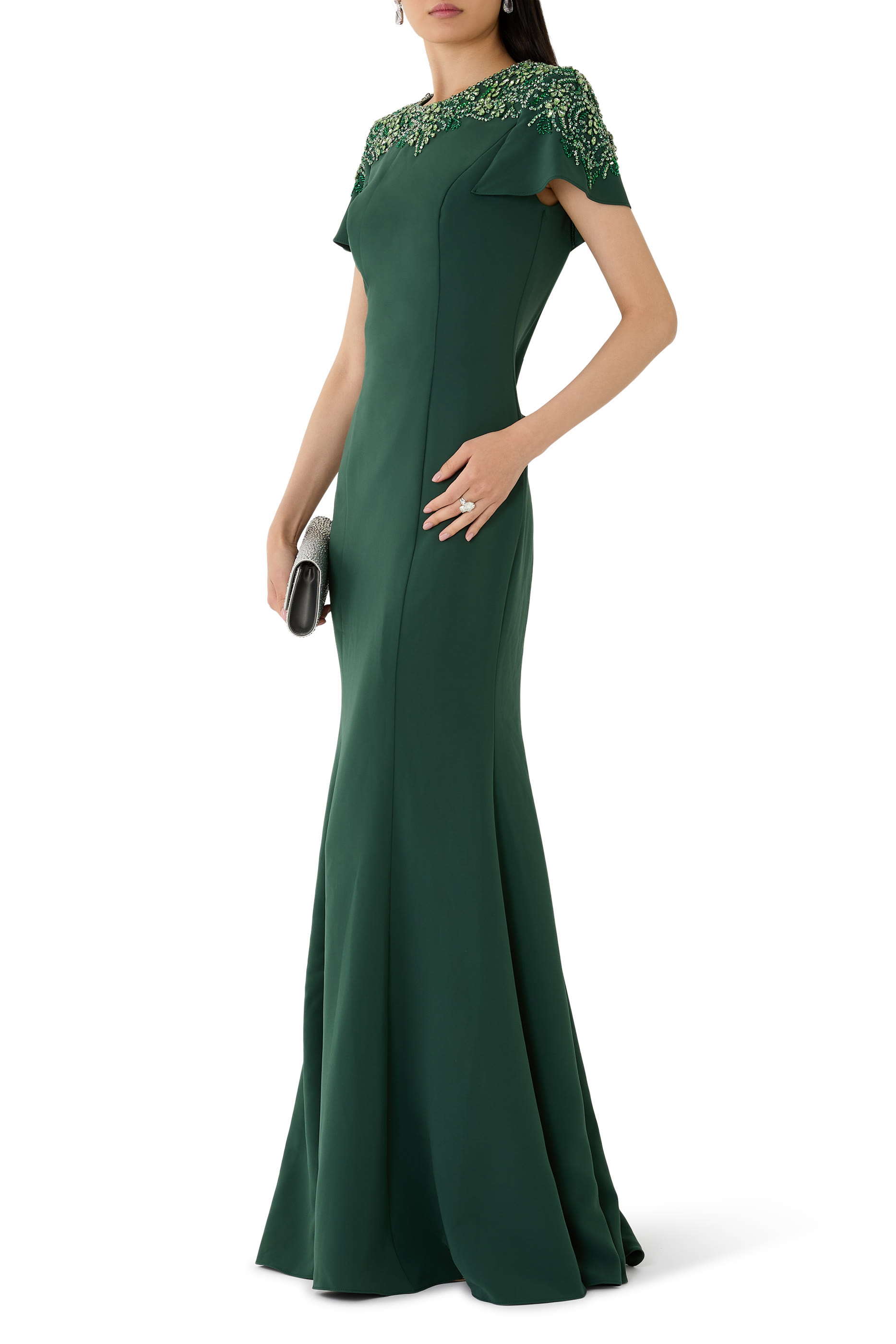 Beaded Mermaid Evening Gown