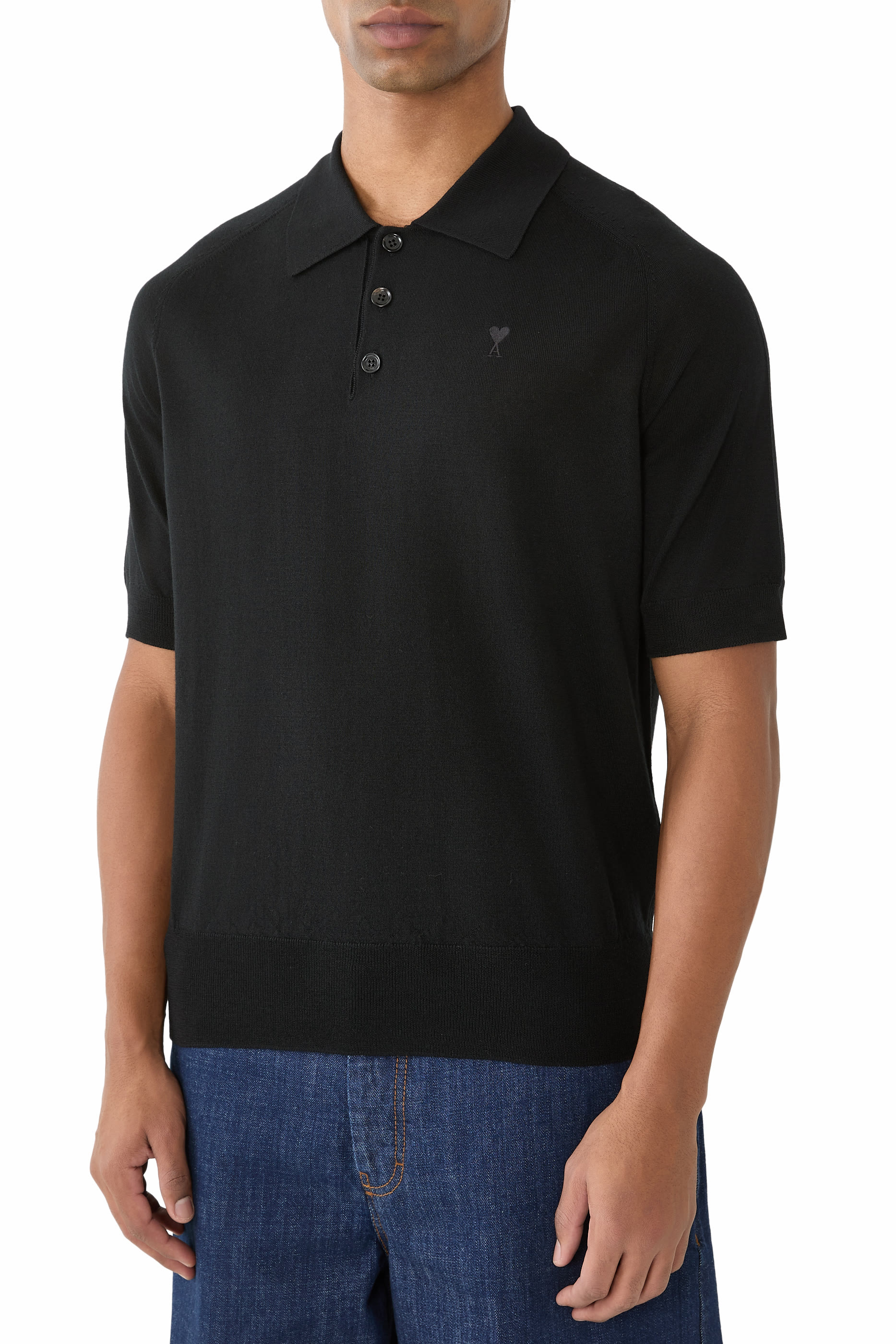 Wool Short Sleeves Ami De Coeur Polo