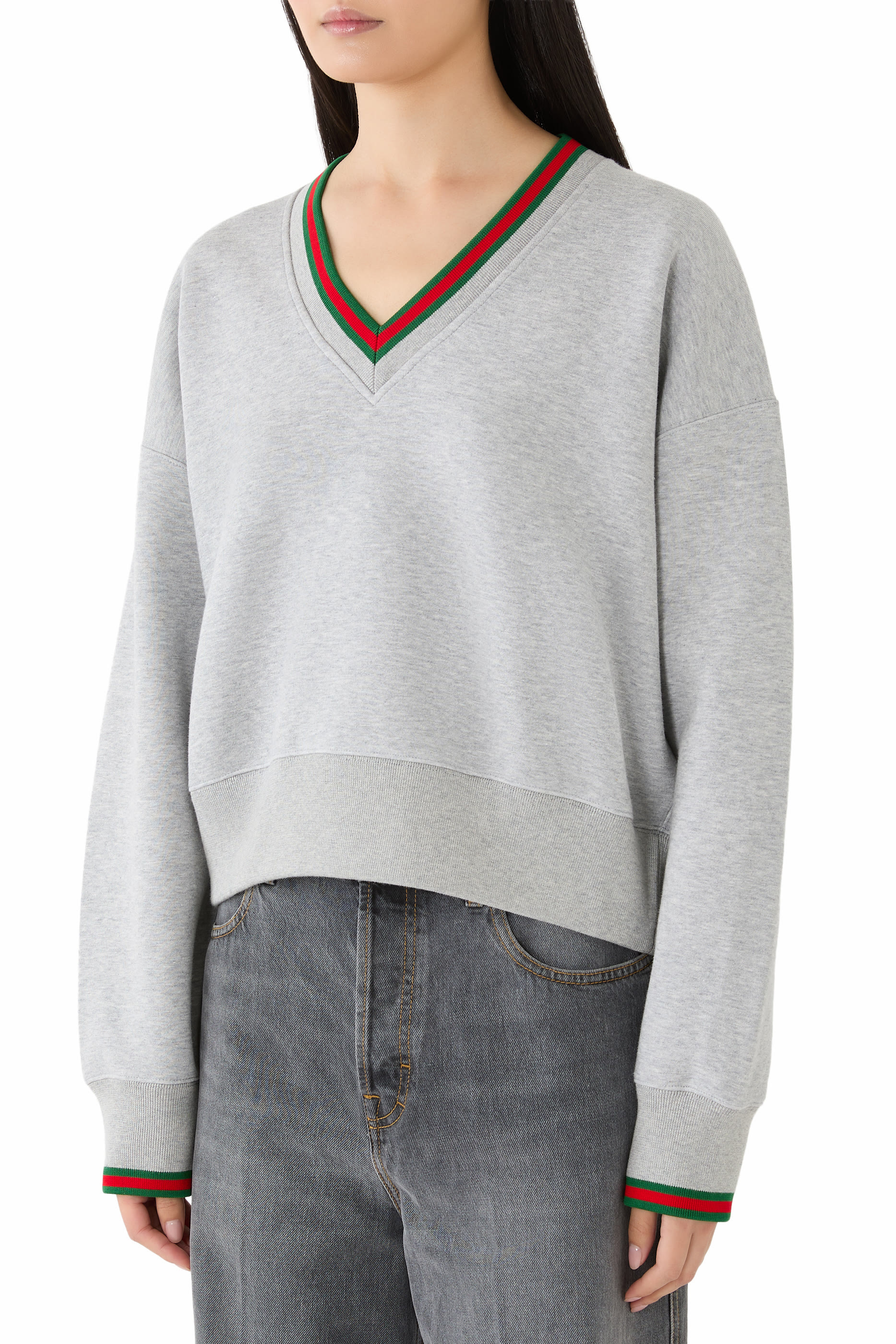 Cotton Jersey Sweatshirt with Web