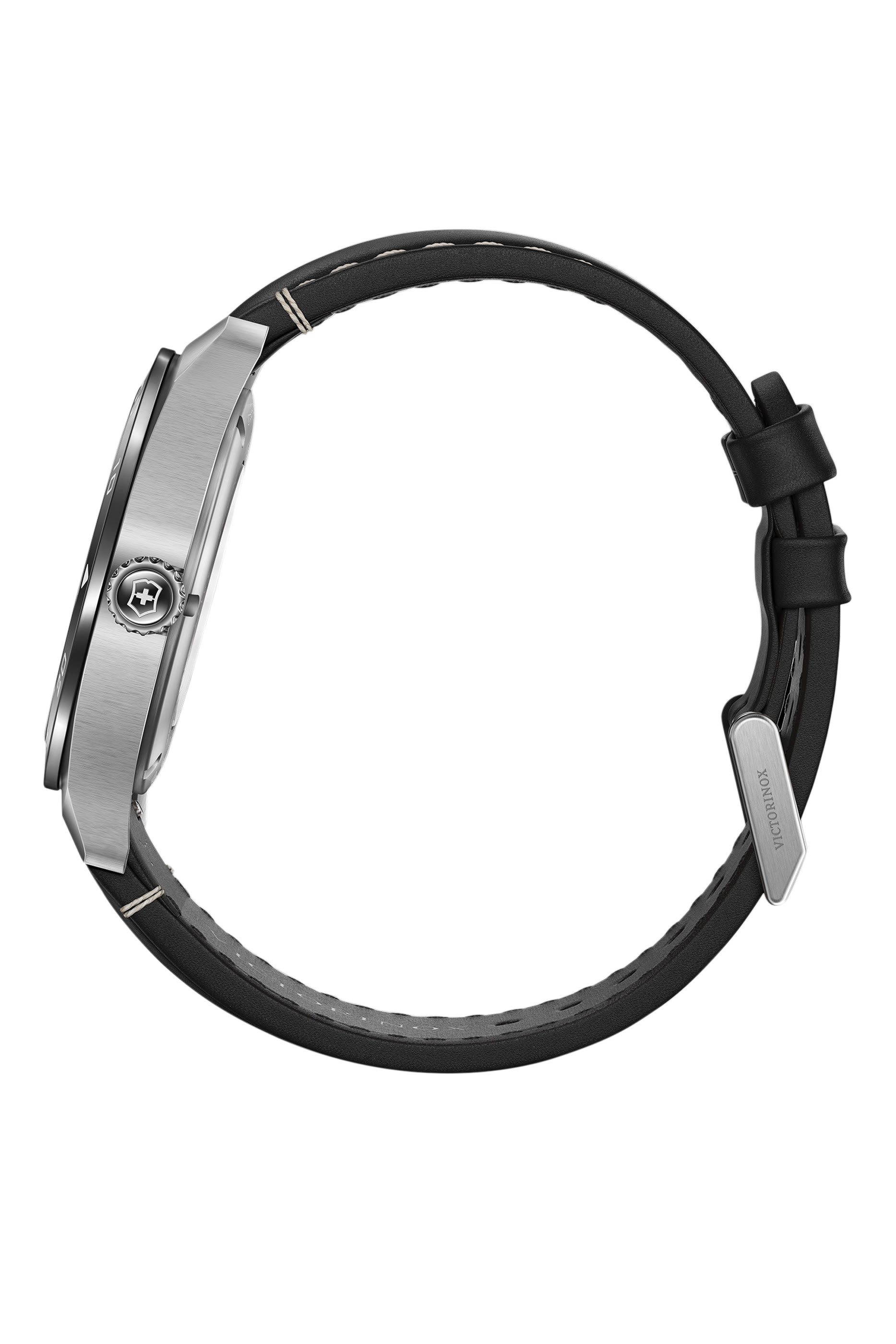 Swiss Army Quartz Watch, Stainless Steel & Leather