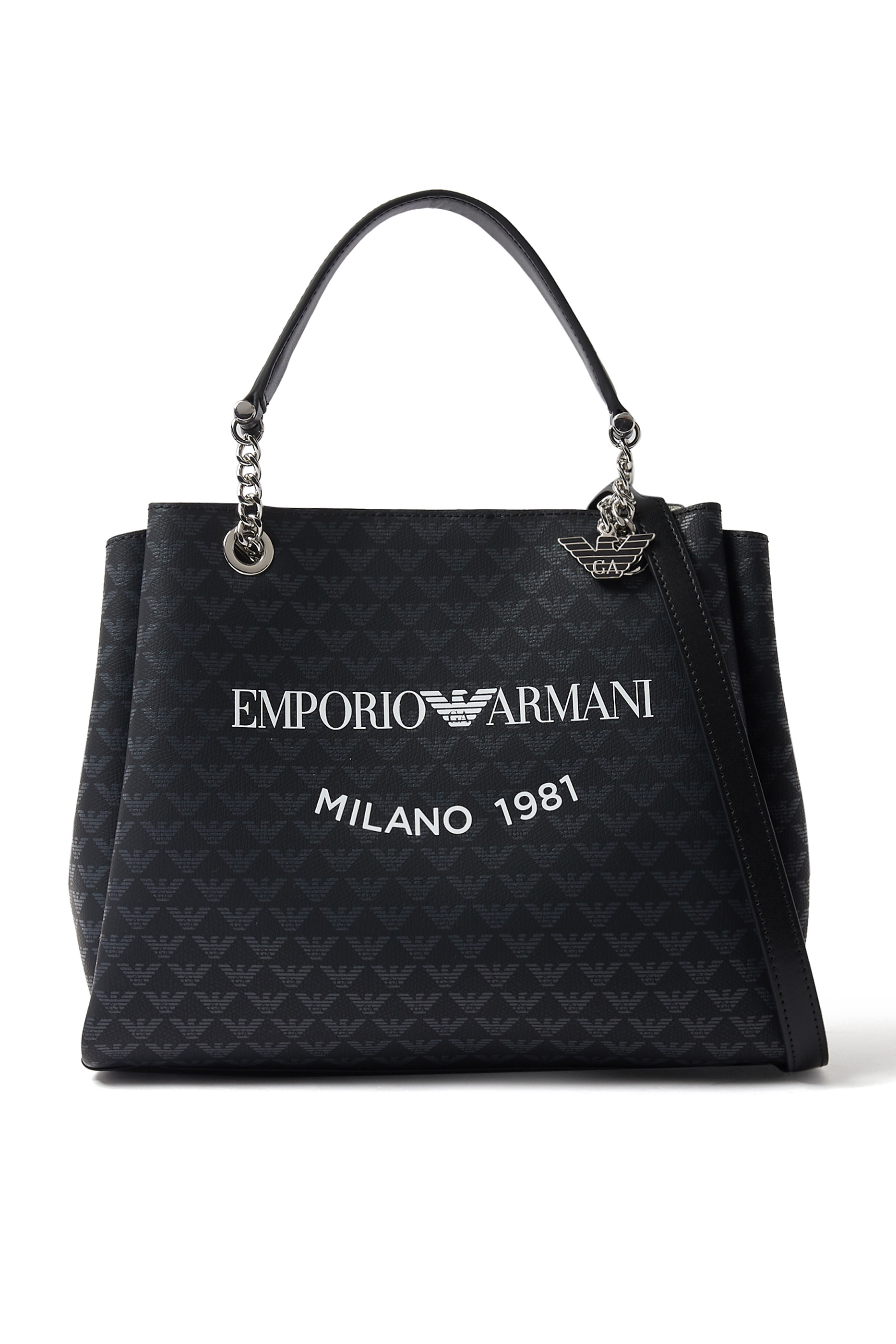 All-Over Eagle Shopper Bag with Eagle Charm