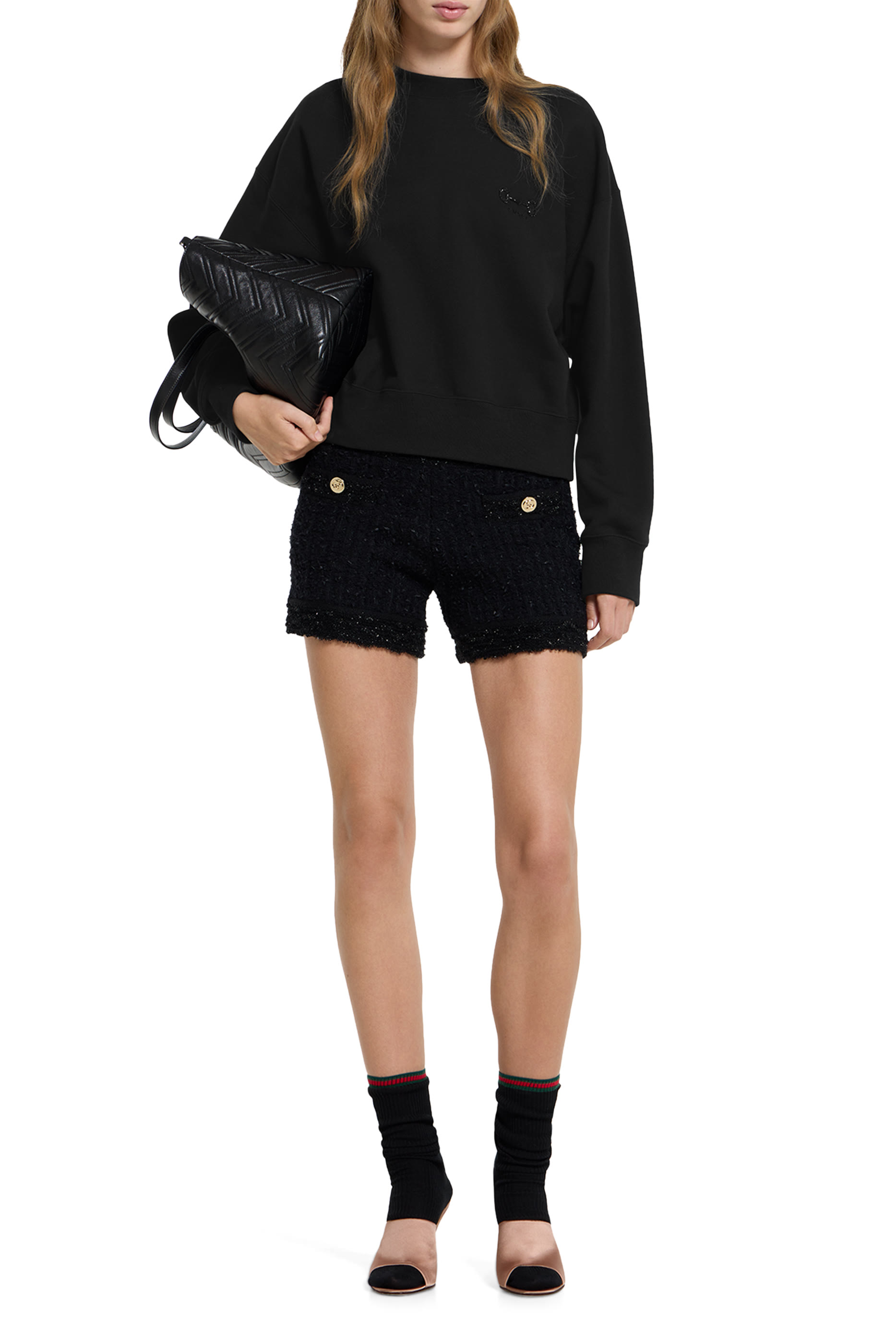 Logo Embroidered Cotton Jersey Sweatshirt