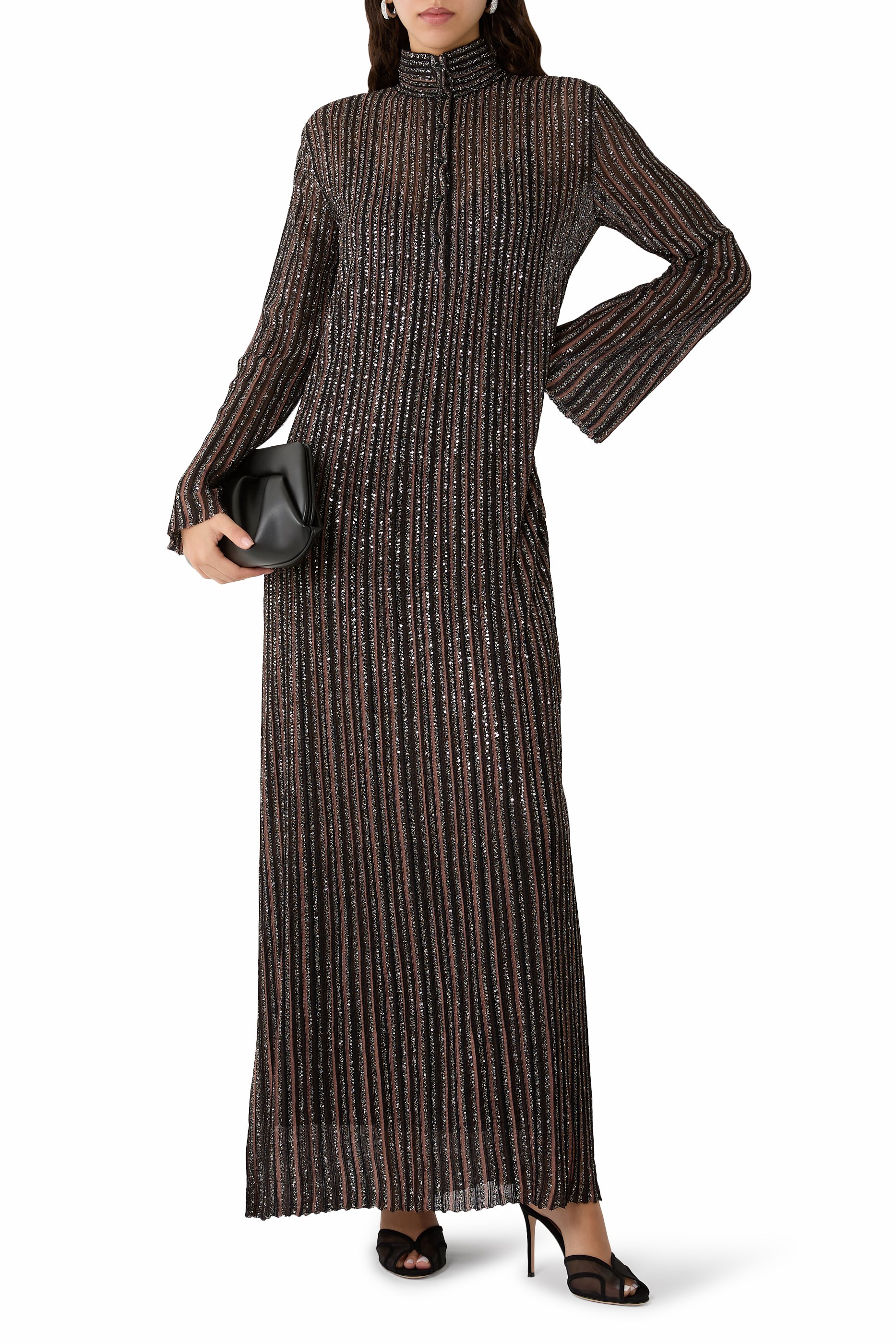  Partialized Sequinned Knit Dress 