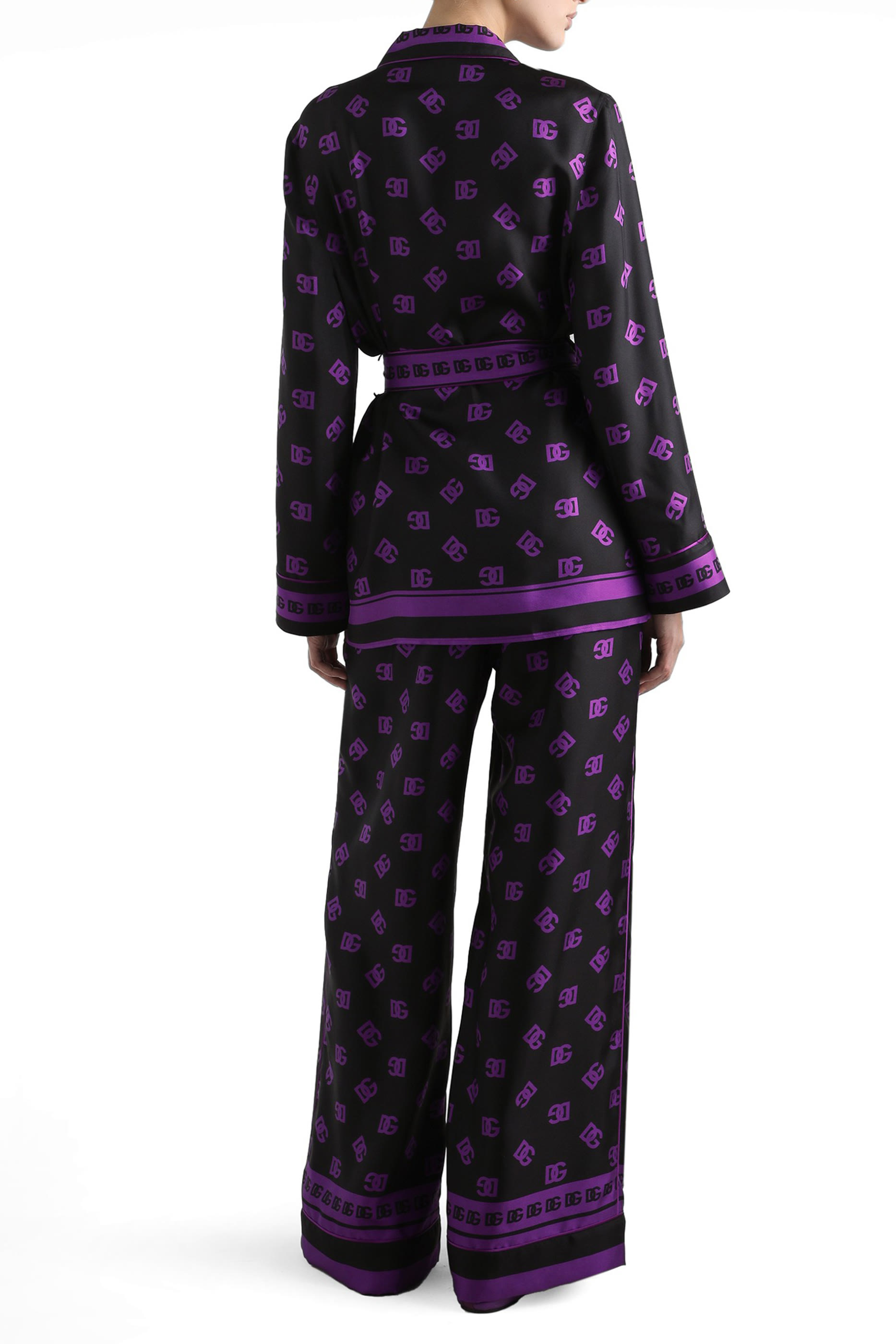 All-Over DG Logo Silk Satin Jacquard Pajama Pants