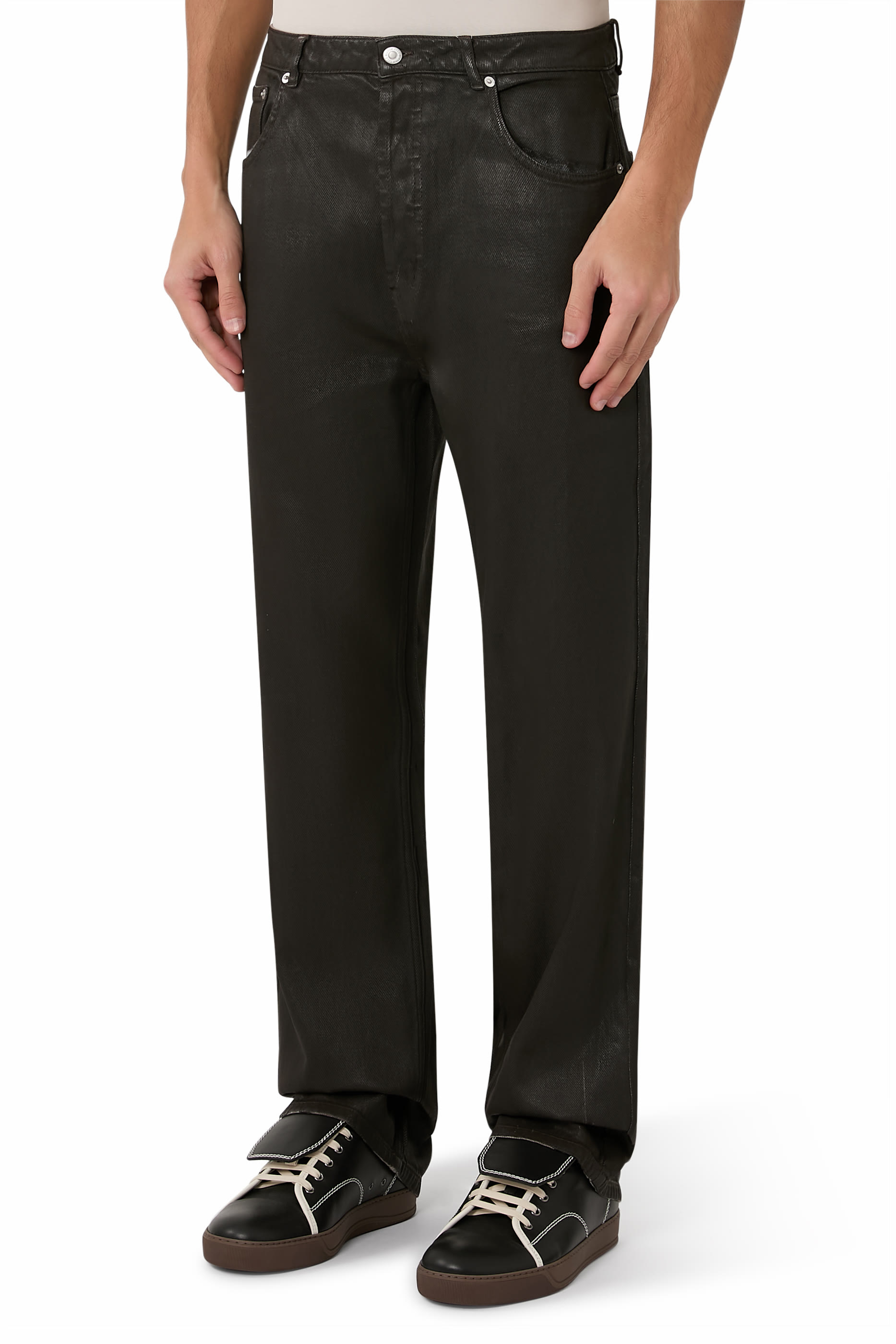  Wax Coated Denim Jeans 