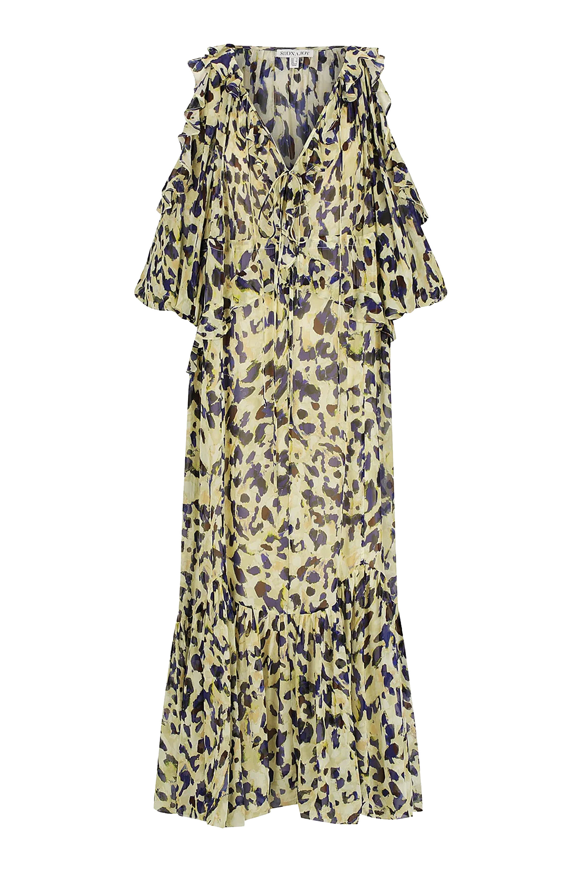 Kinetic Ruffle Drawstring Maxi Dress