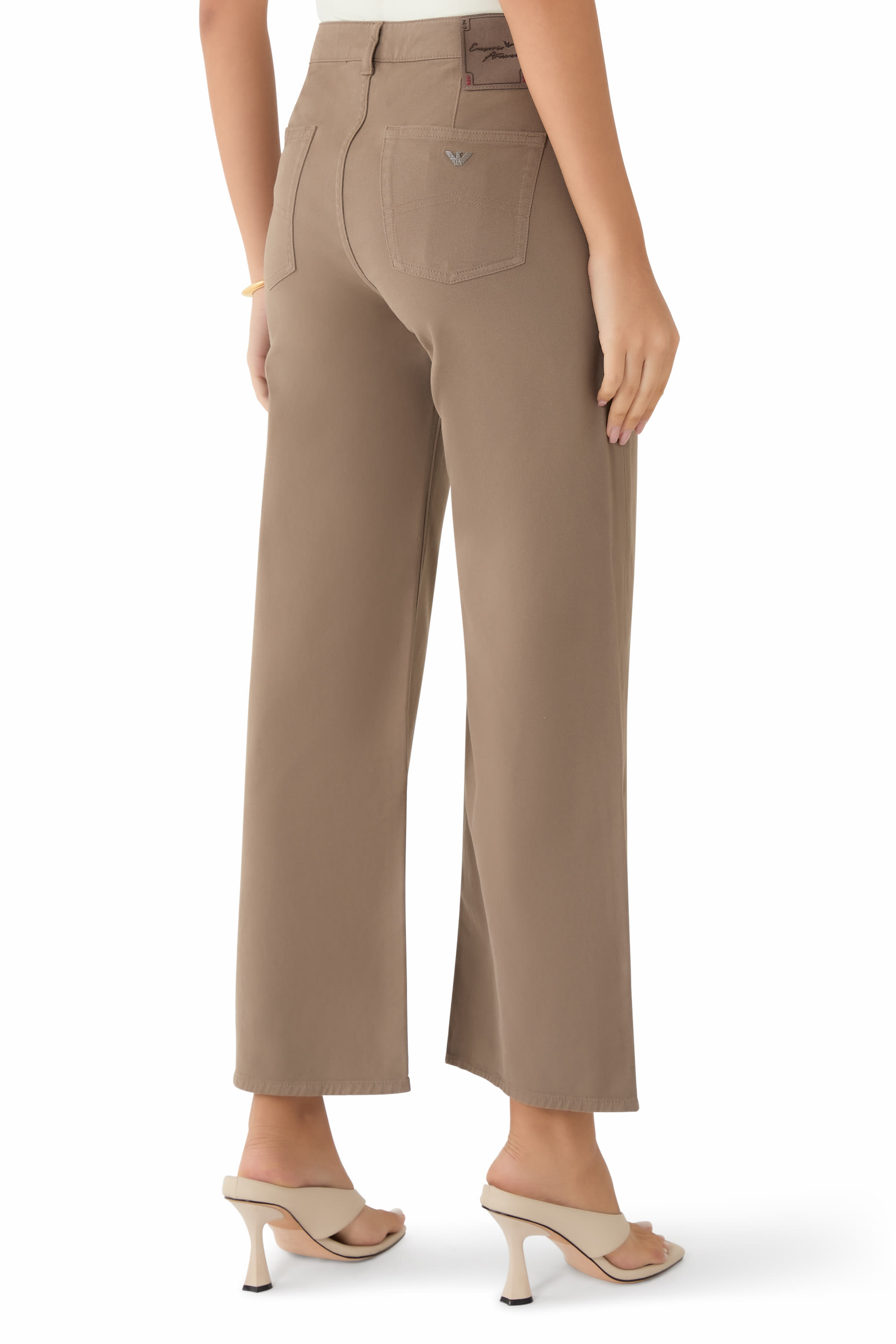 J33 Mid-Rise, Cropped Wide-Leg Jeans 