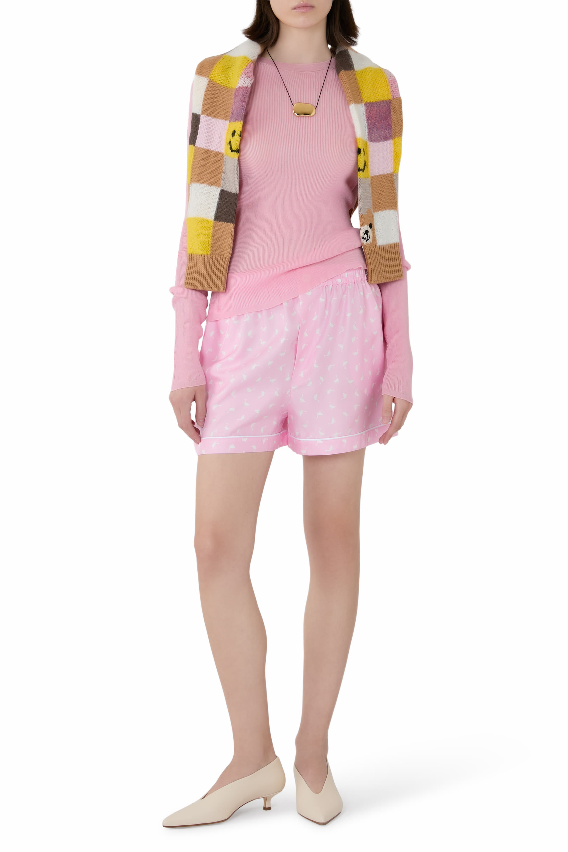 Goose All Over Silk Shorts