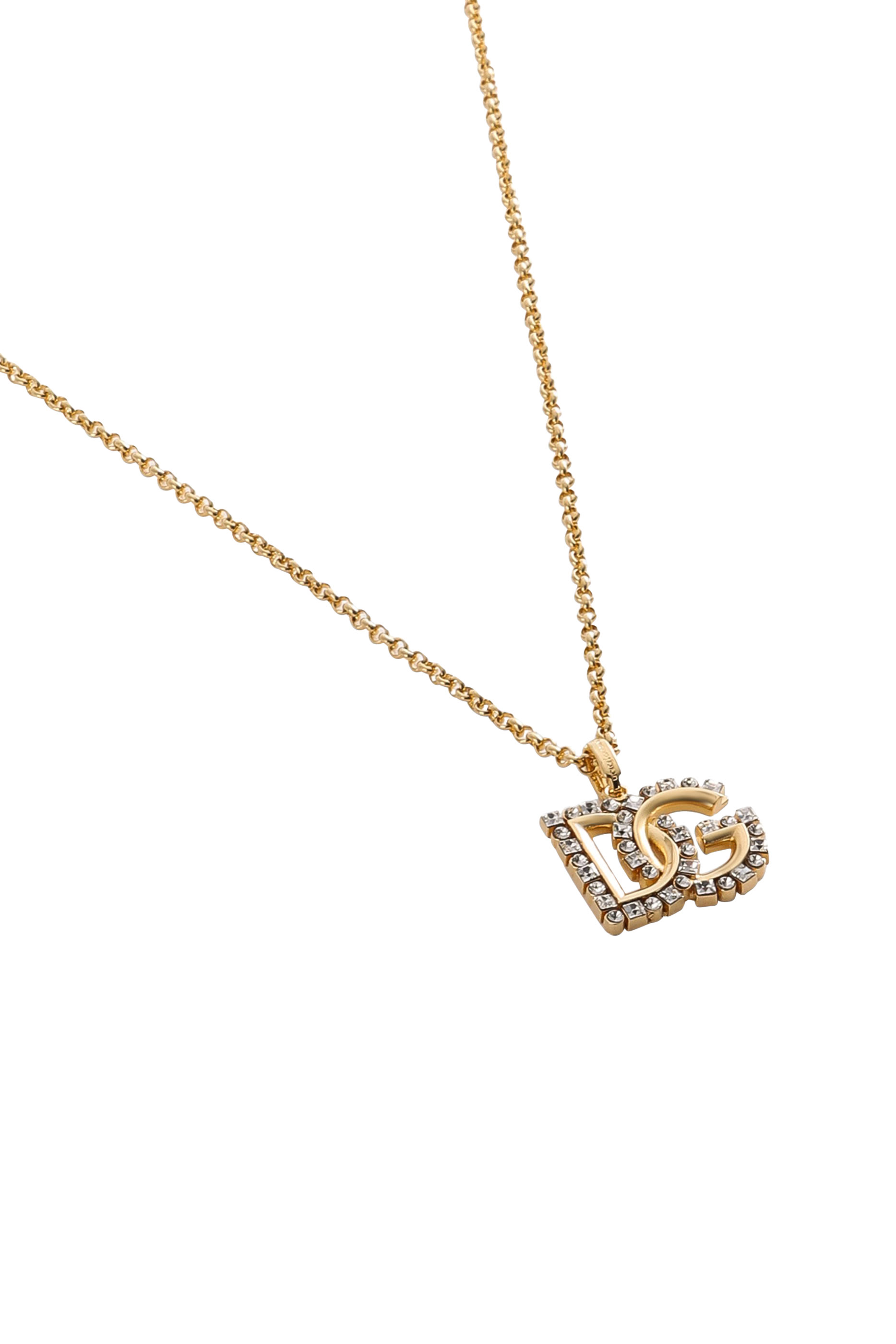 Fine Link Necklace With Rhinestone DG Logo