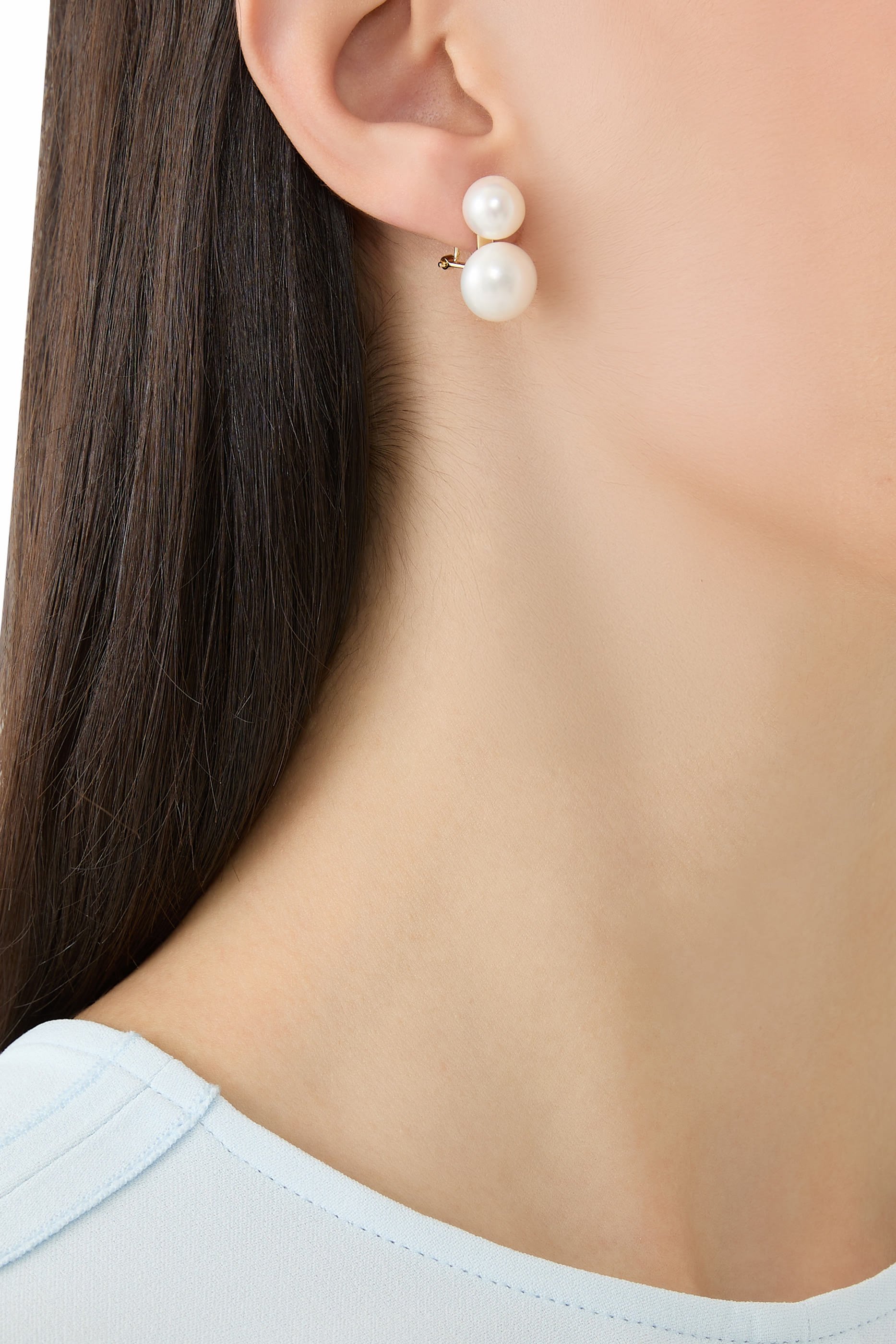  Bianca Pearl Earrings, 14ct Vermeil on Sterling Silver & Freshwater Pearl