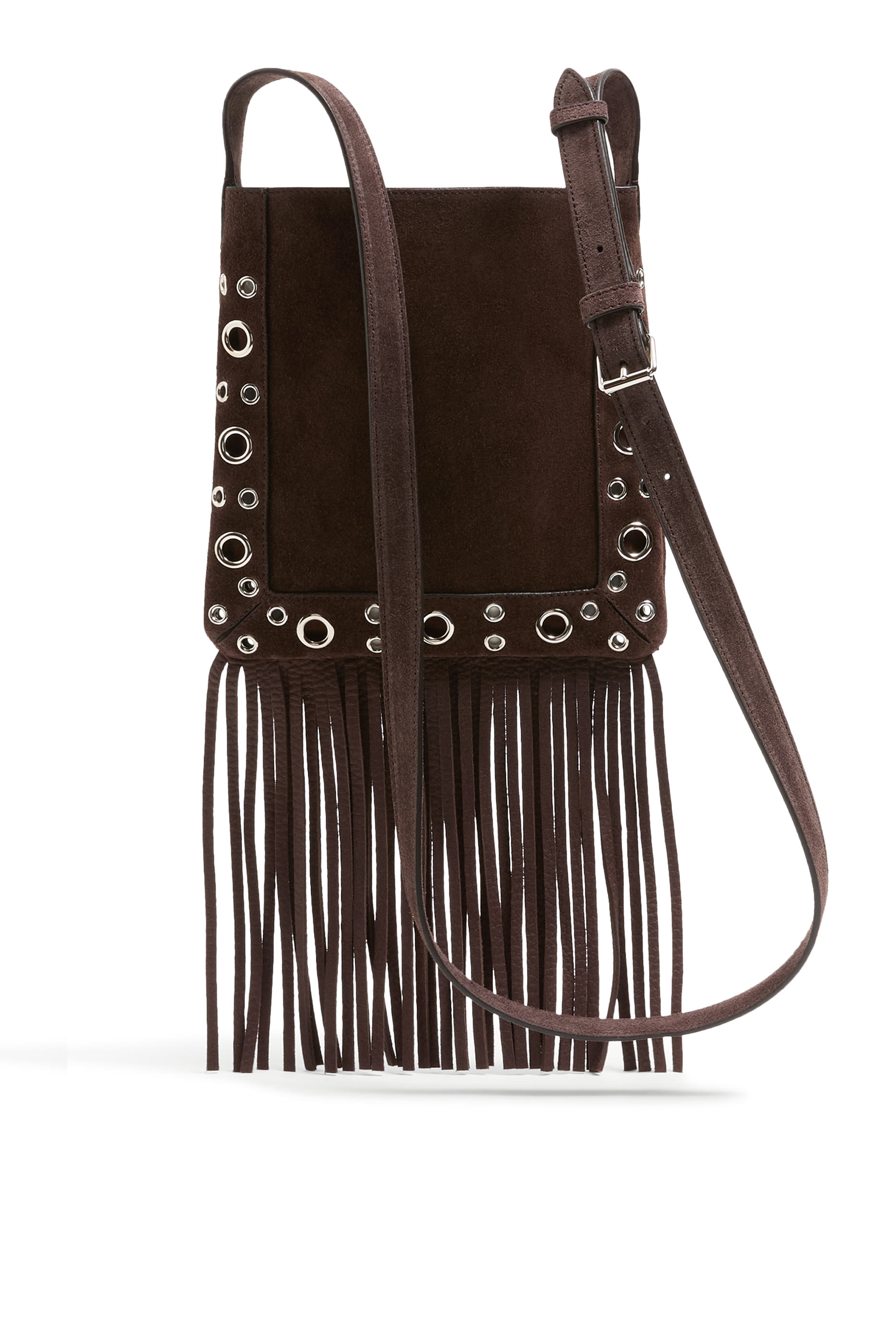 Nellc&ocirc;te Small Shoulder Bag in Suede with Fringes