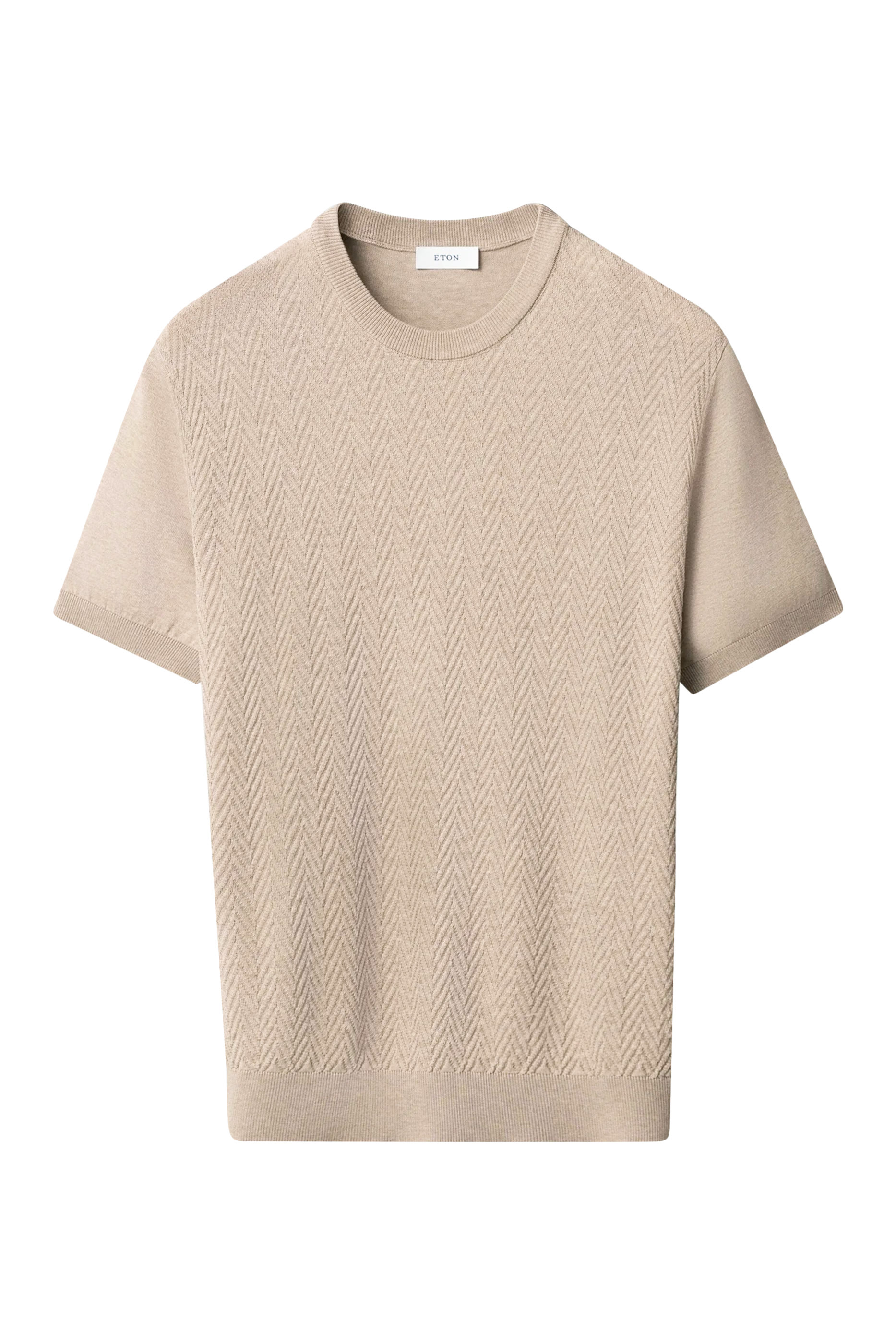 Herringbone Crewneck Knit T-Shirt